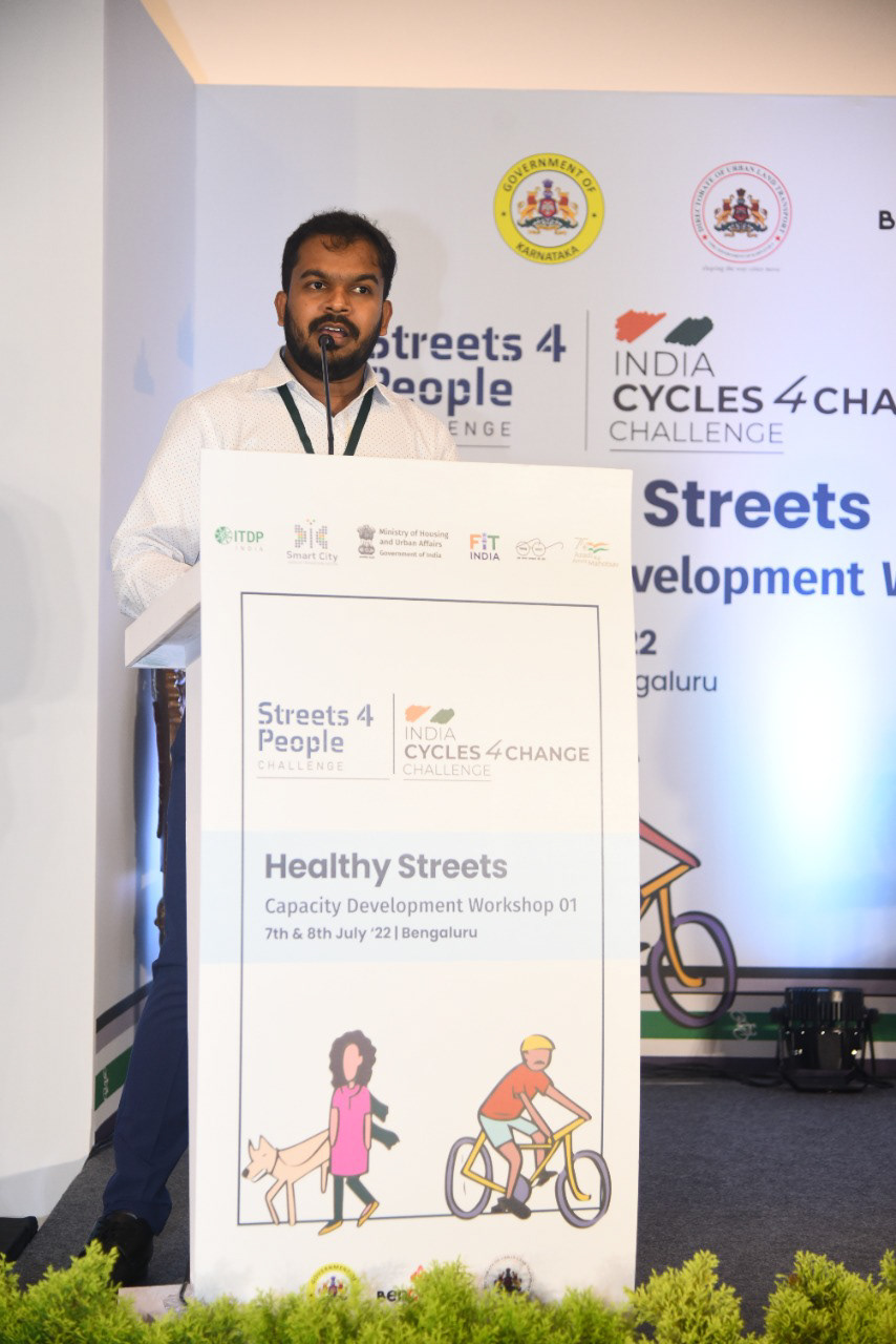 Presentation on 'Scaling-up Healthy Streets' at the 1st National Healthy Streets Workshop, Bengaluru, India