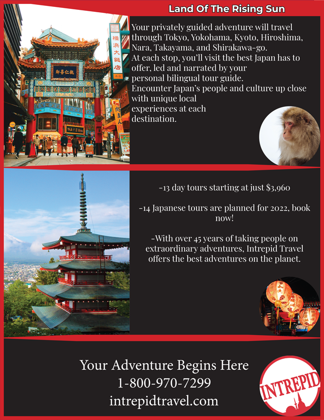 An ad promoting travel to Japan.