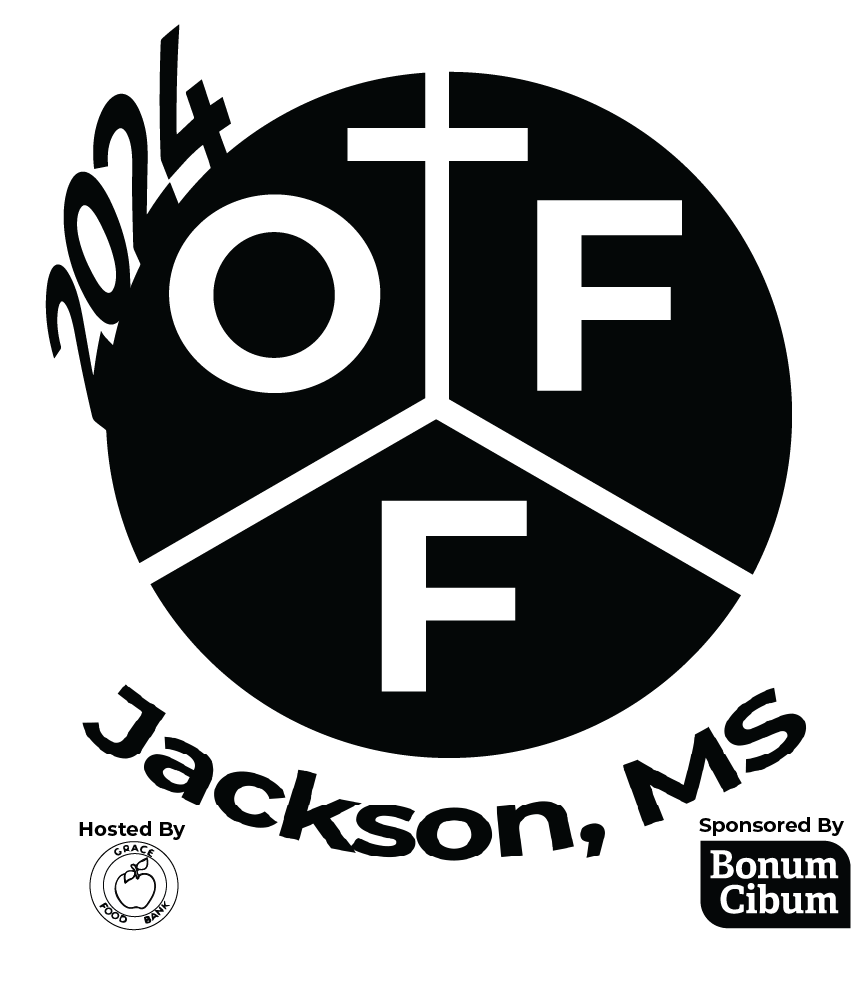 Black and white logo that would be printed onto the shirts of the staff running the events.