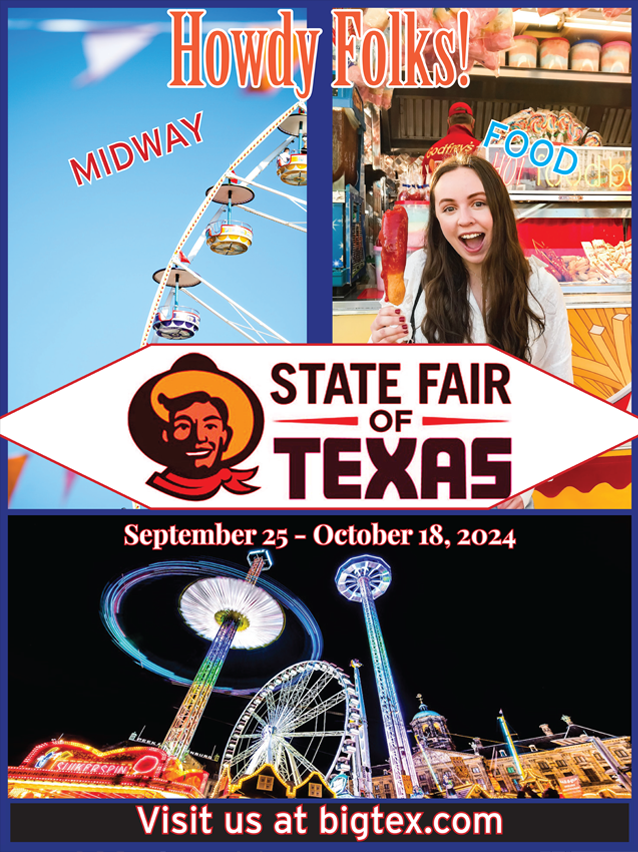 A simple poster promoting the Texas State Fair.