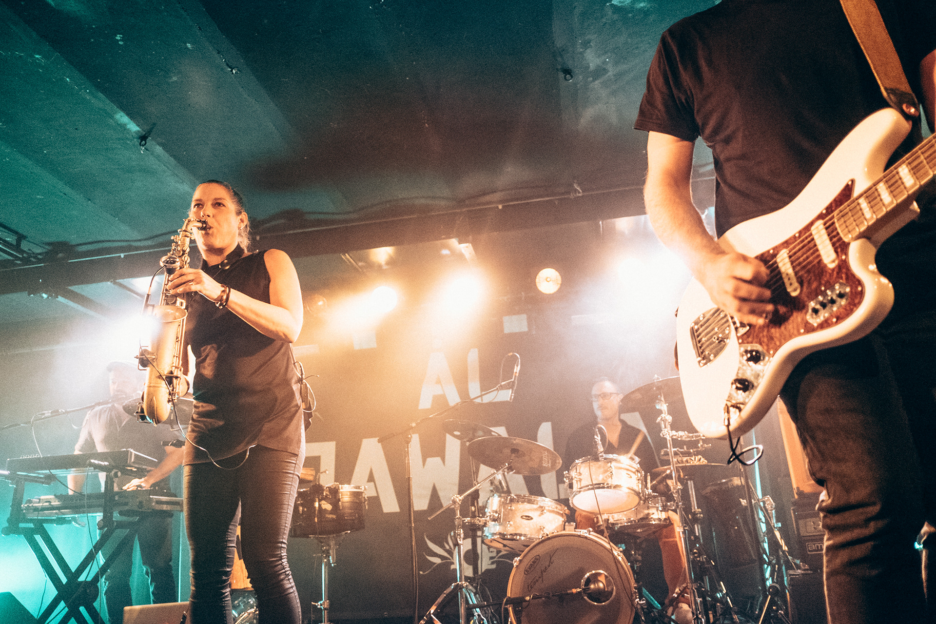 balkan beat band al jawala on the stage of lagerhaus bremen