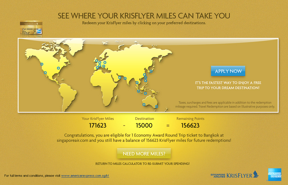 UI design - Krisflyer AMEX