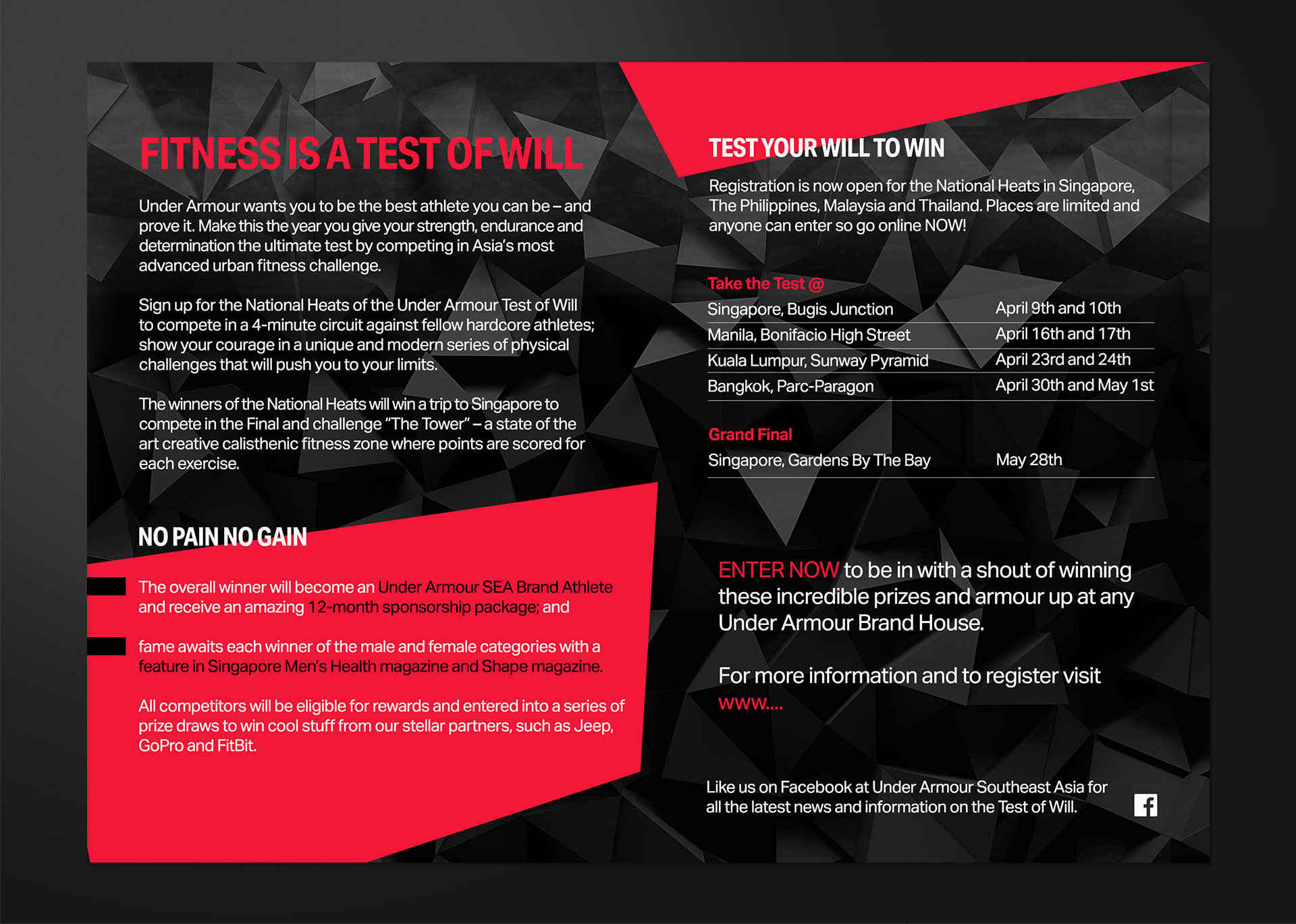postcard design - Under Armour Test of Will