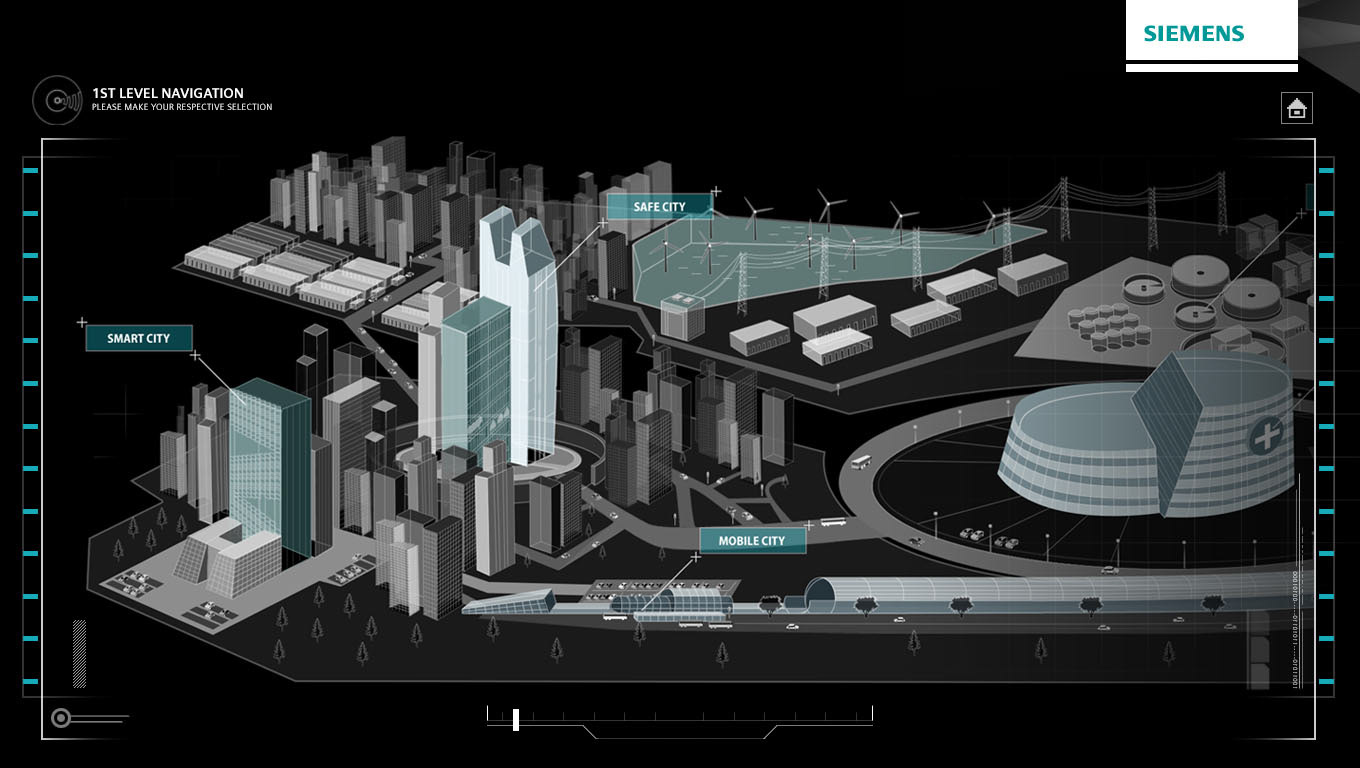 ui design interface for Siemens smart city