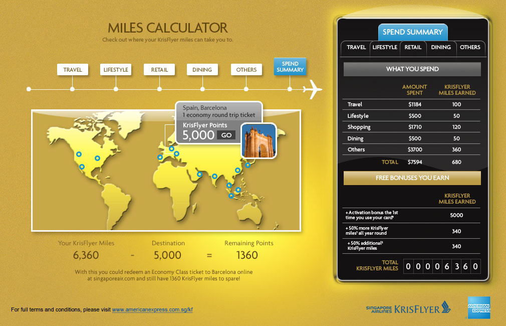 UI design - Krisflyer AMEX
