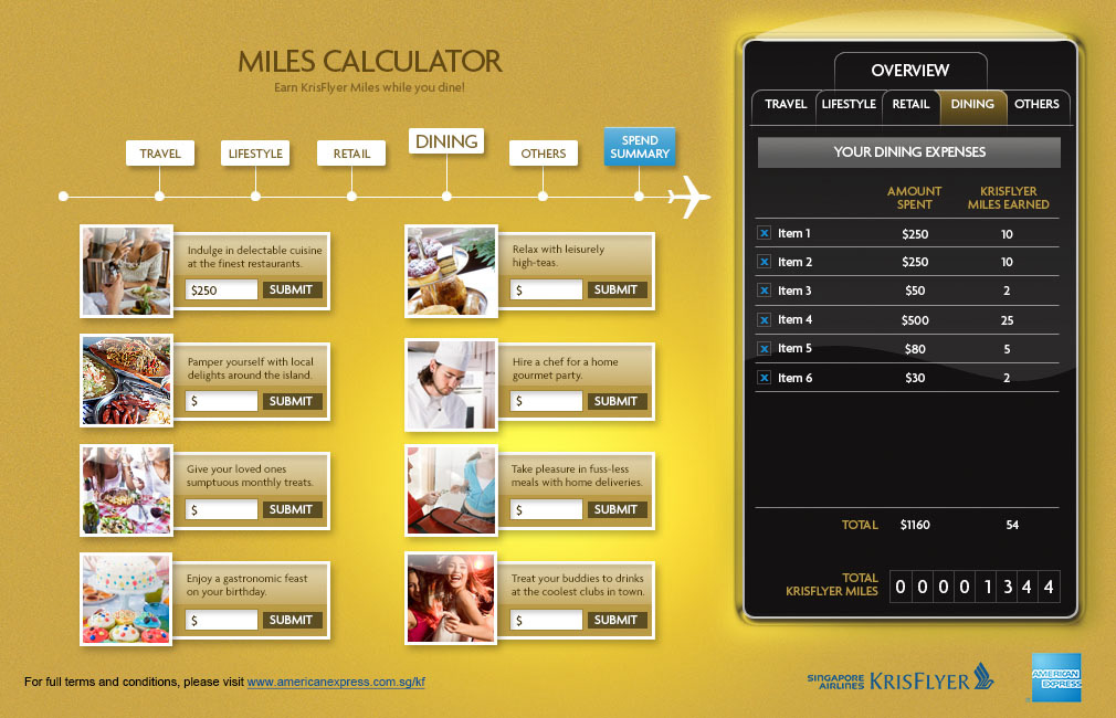 UI design - Krisflyer AMEX