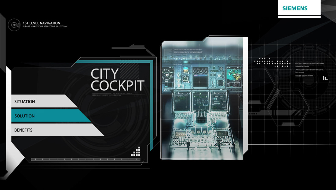ui design interface for Siemens smart city