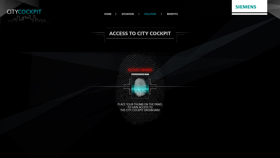 ui design interface for Siemens smart city