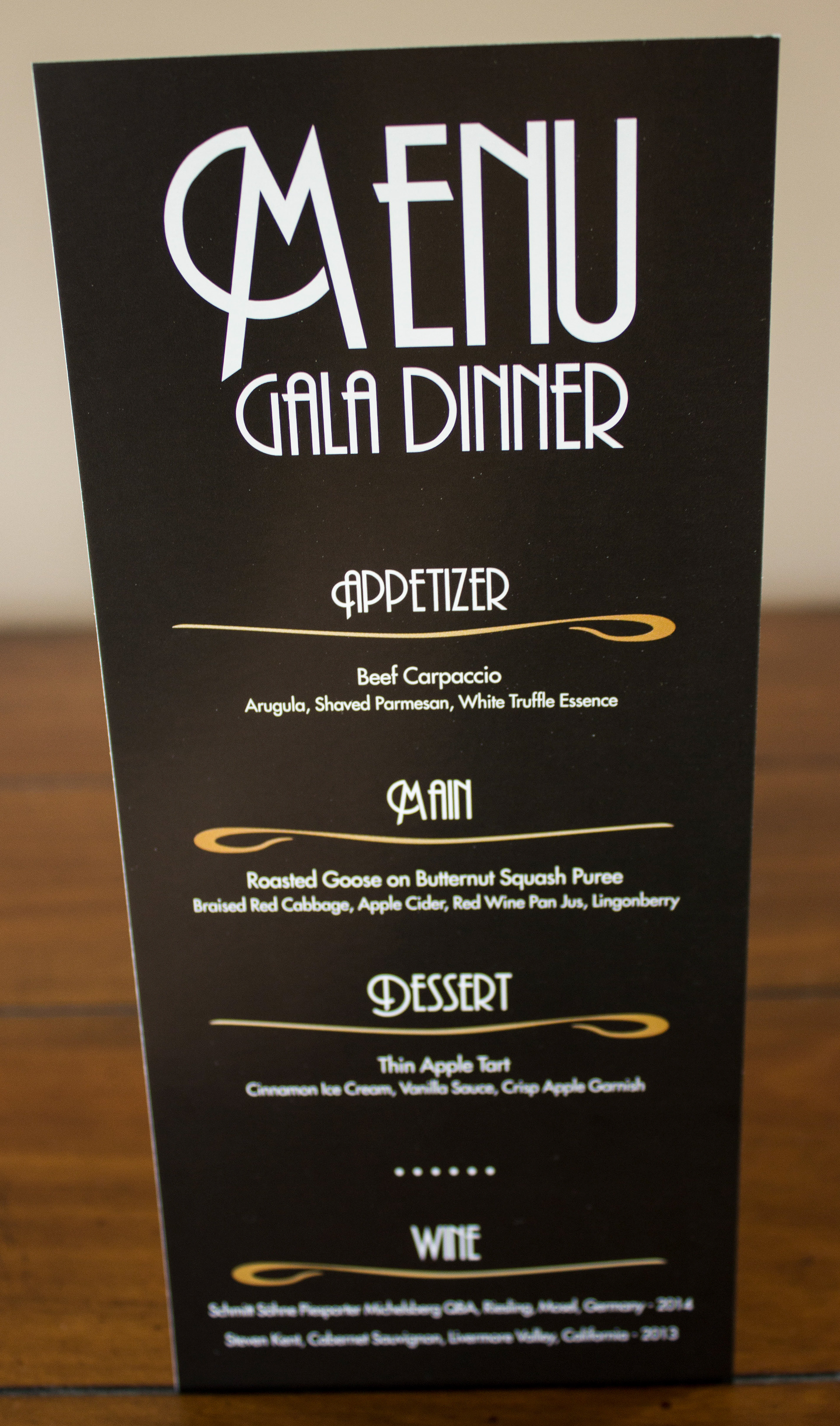Image of the Martinsgans Gala Dinner menu