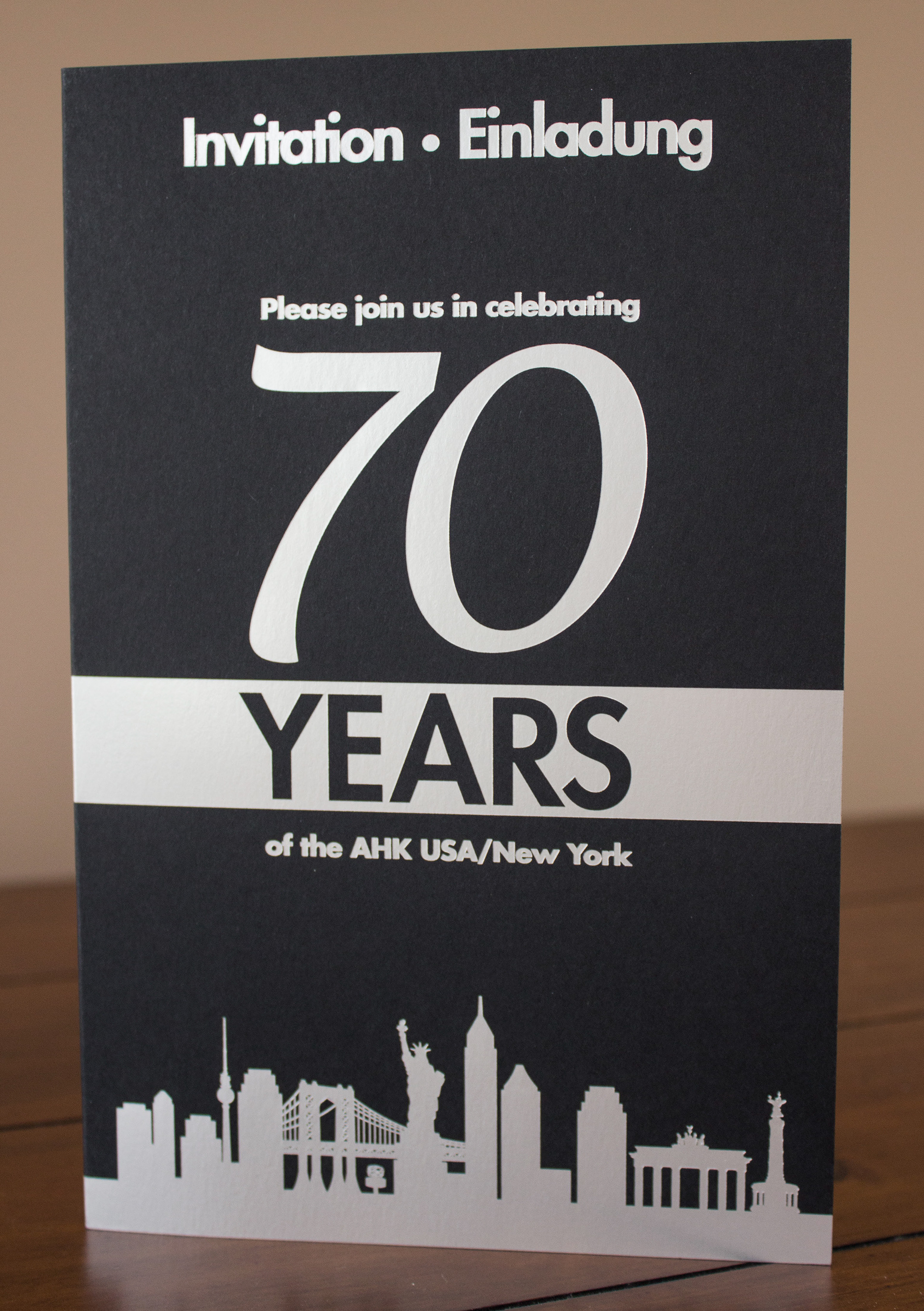 Image of the 70 Year Anniversary invitation