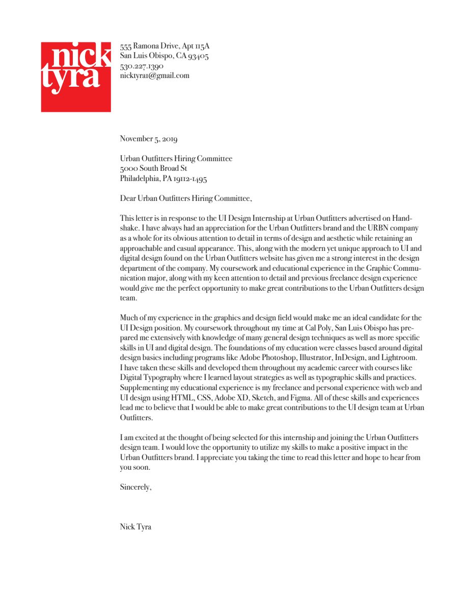 Cover letter