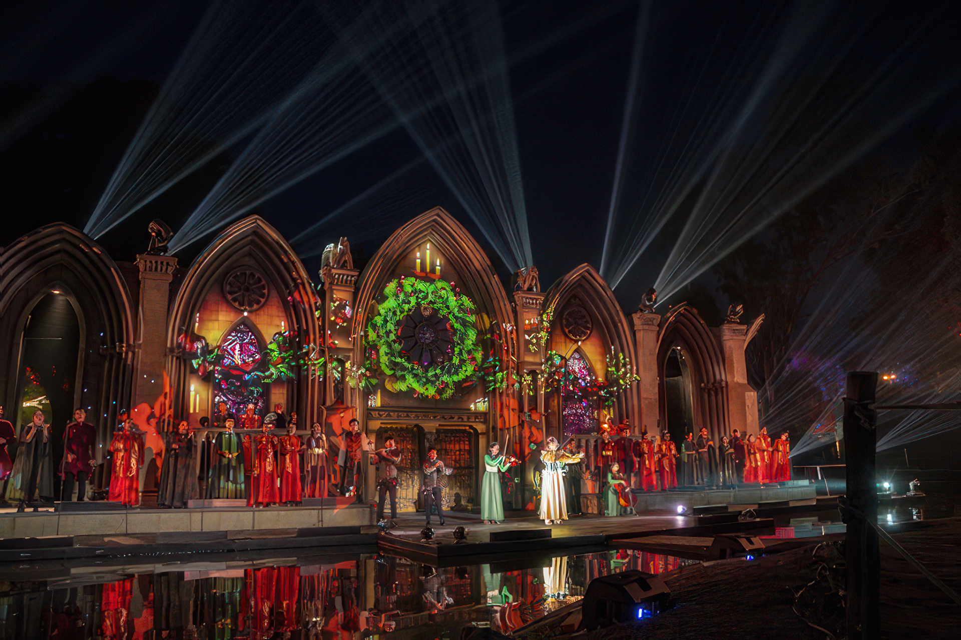 Video Mapping Projection as Holiday Concert Background