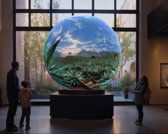 Story of tequila inside an LED globe