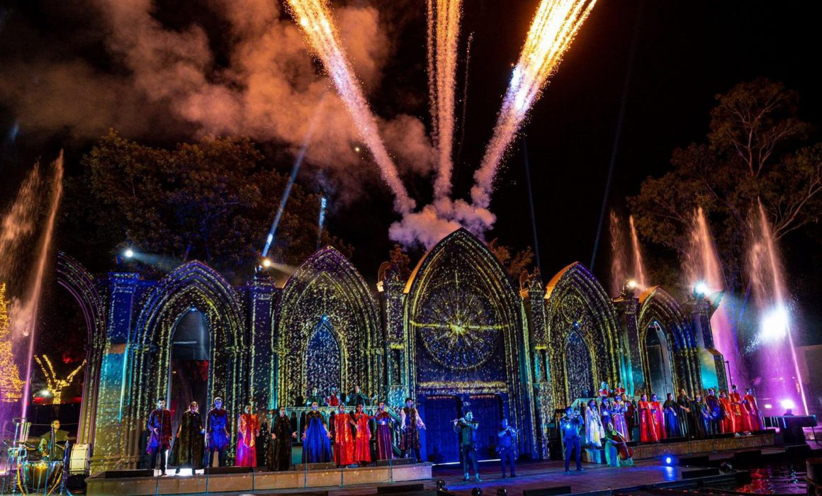 Video Mapping Projection as Holiday Concert Background