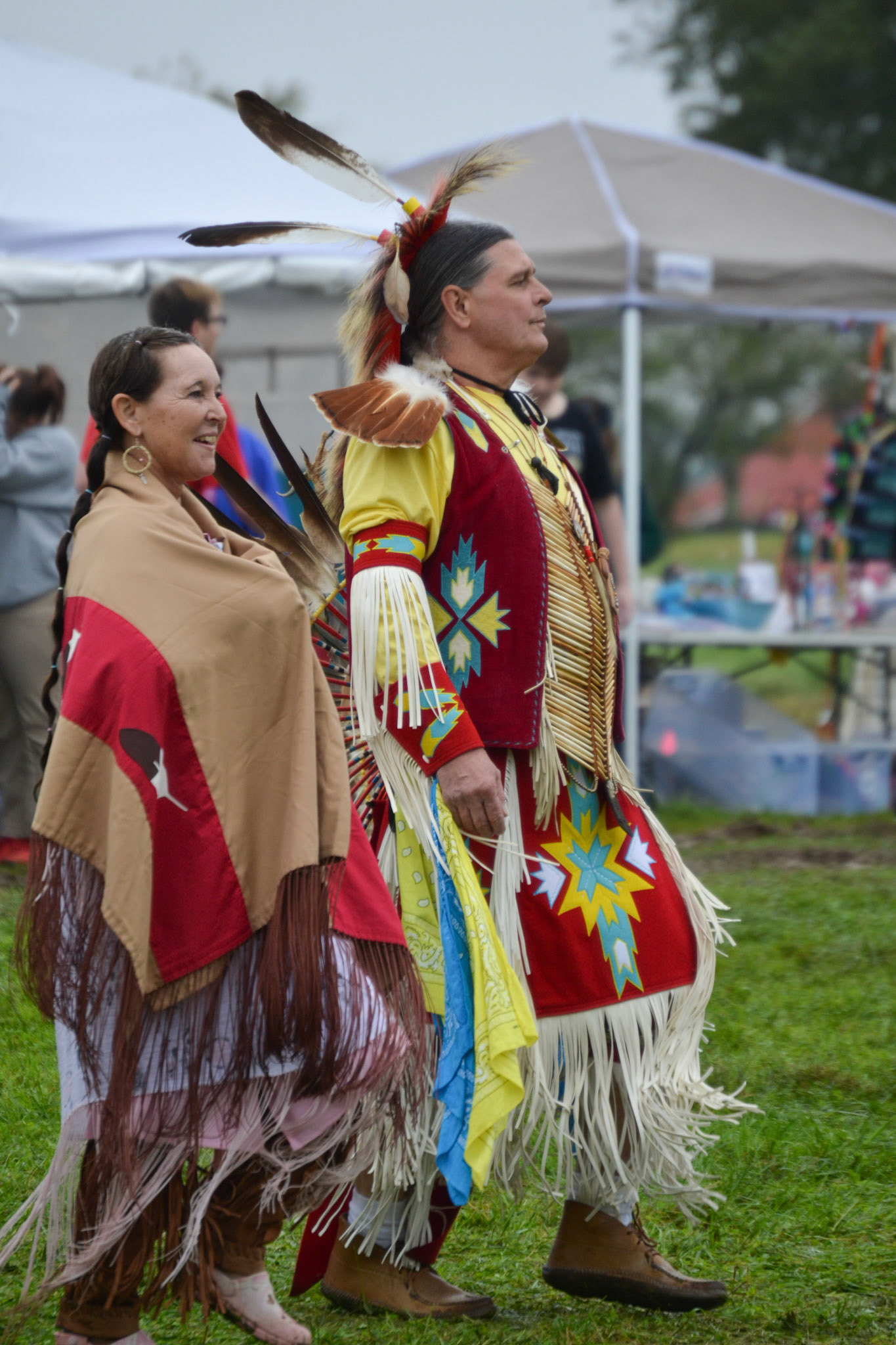 Debra Short and Steve McKeown lead the dance circle.