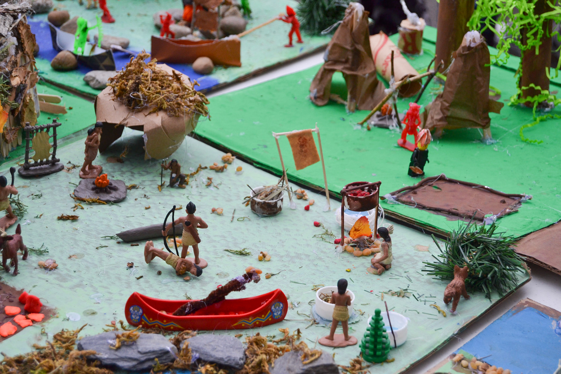 Students from Bulliett County recreated Native American life with their projects they presented to the Powwow Association.