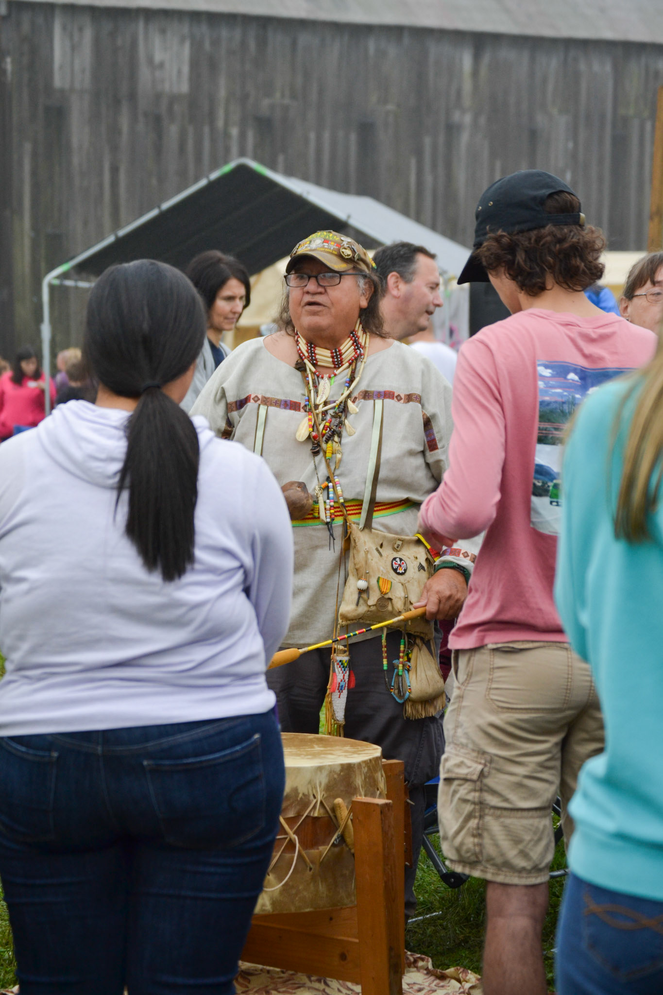 Arizona teaches students how to use the heart drum.