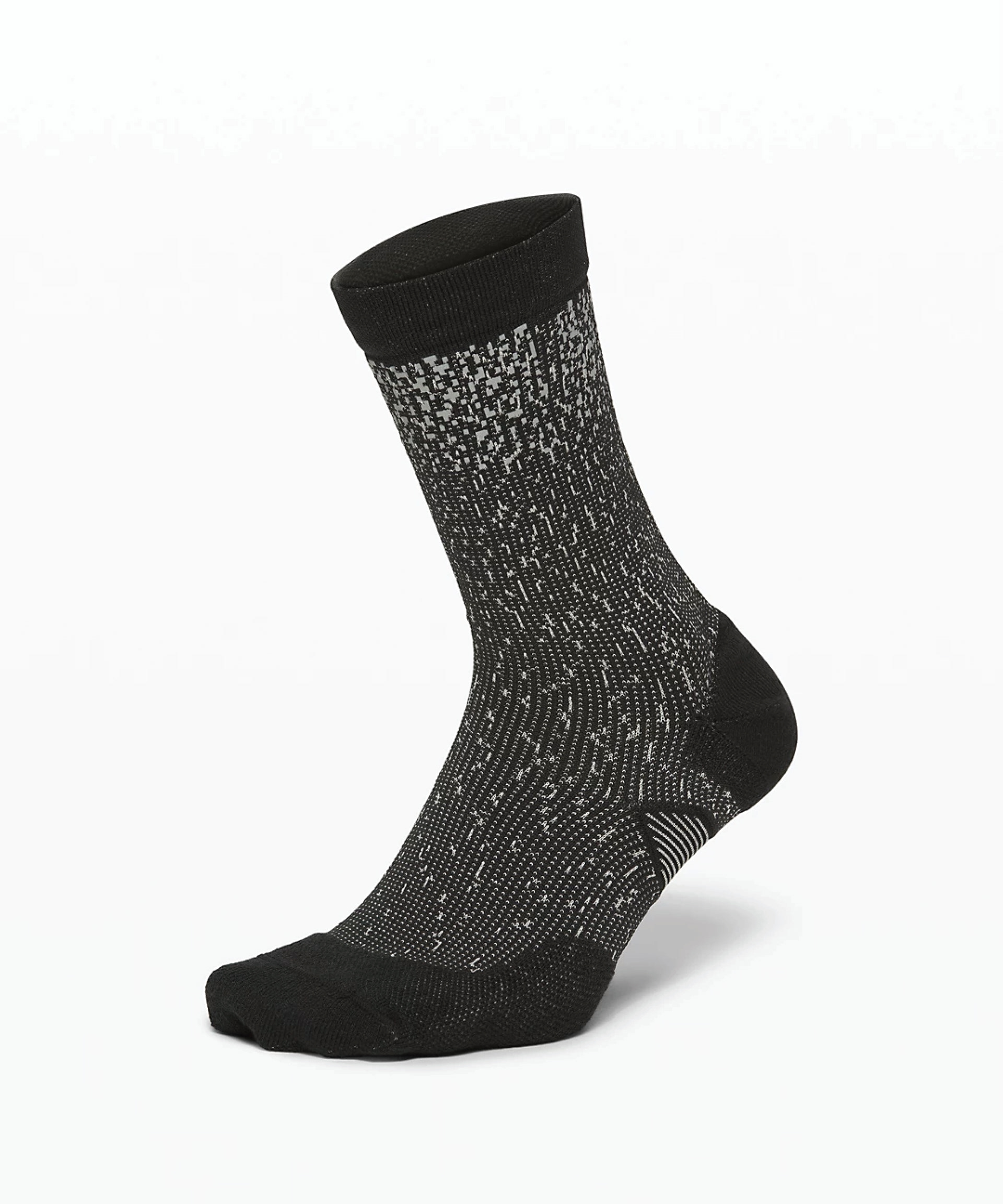 T.H.E. Crew Sock Men's: knit artwork & reflective print - product picturek & reflective print
