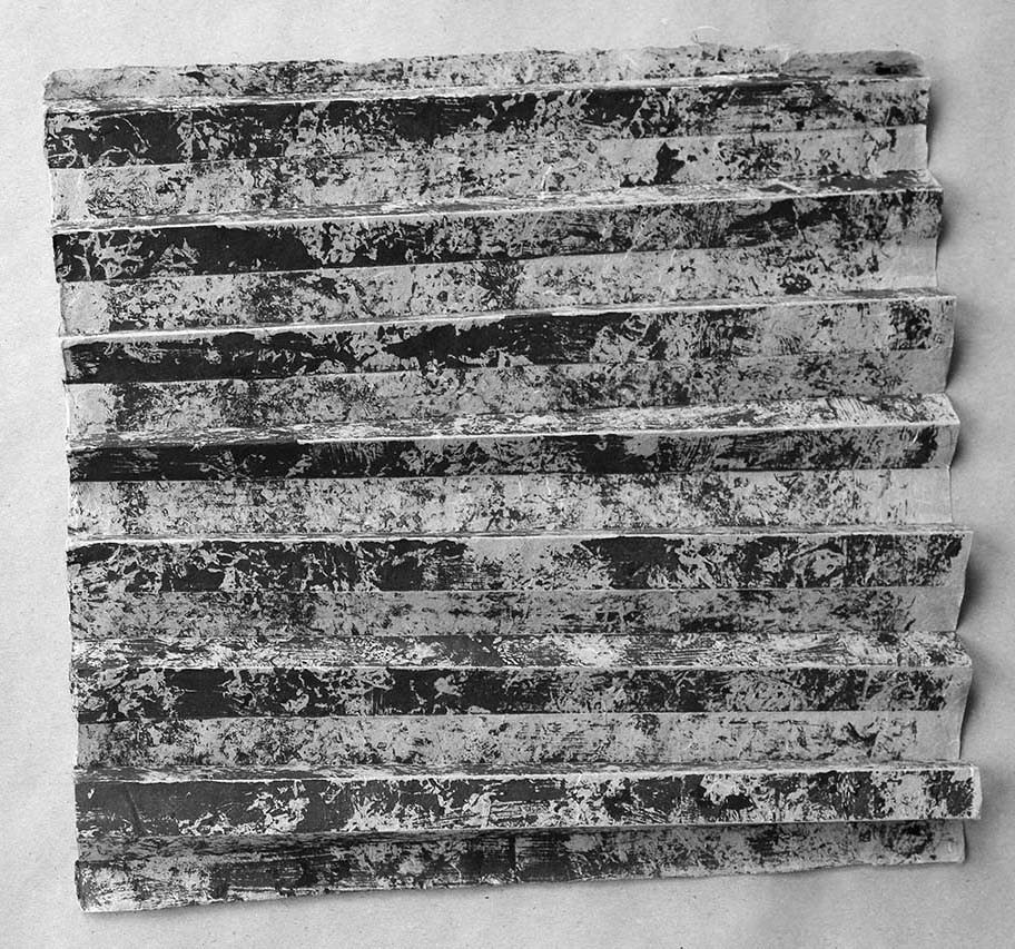 Weaving: Original print artwork - pleated & printed with acrylic paint