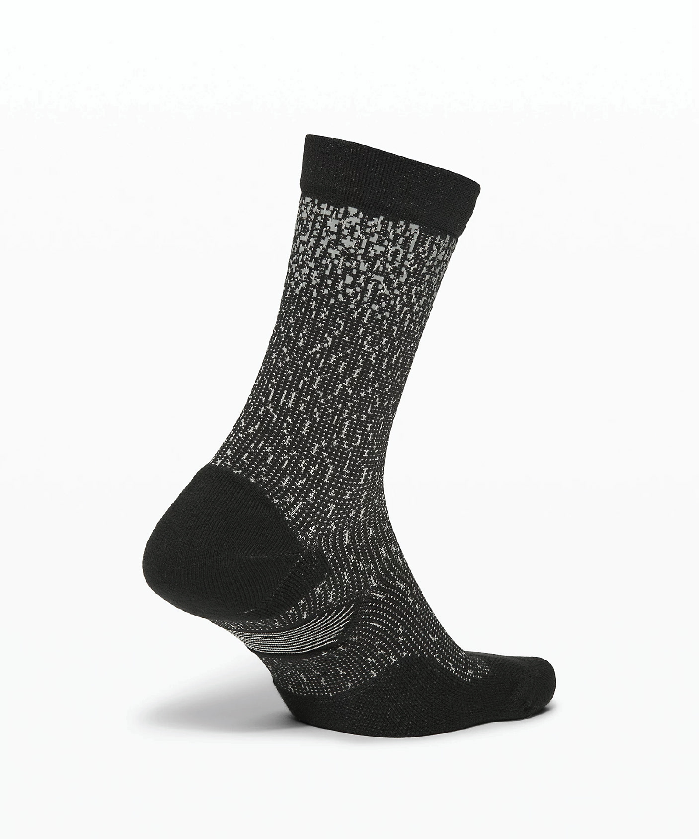 T.H.E. Crew Sock Men's: knit artwork & reflective print - product picturek & reflective print