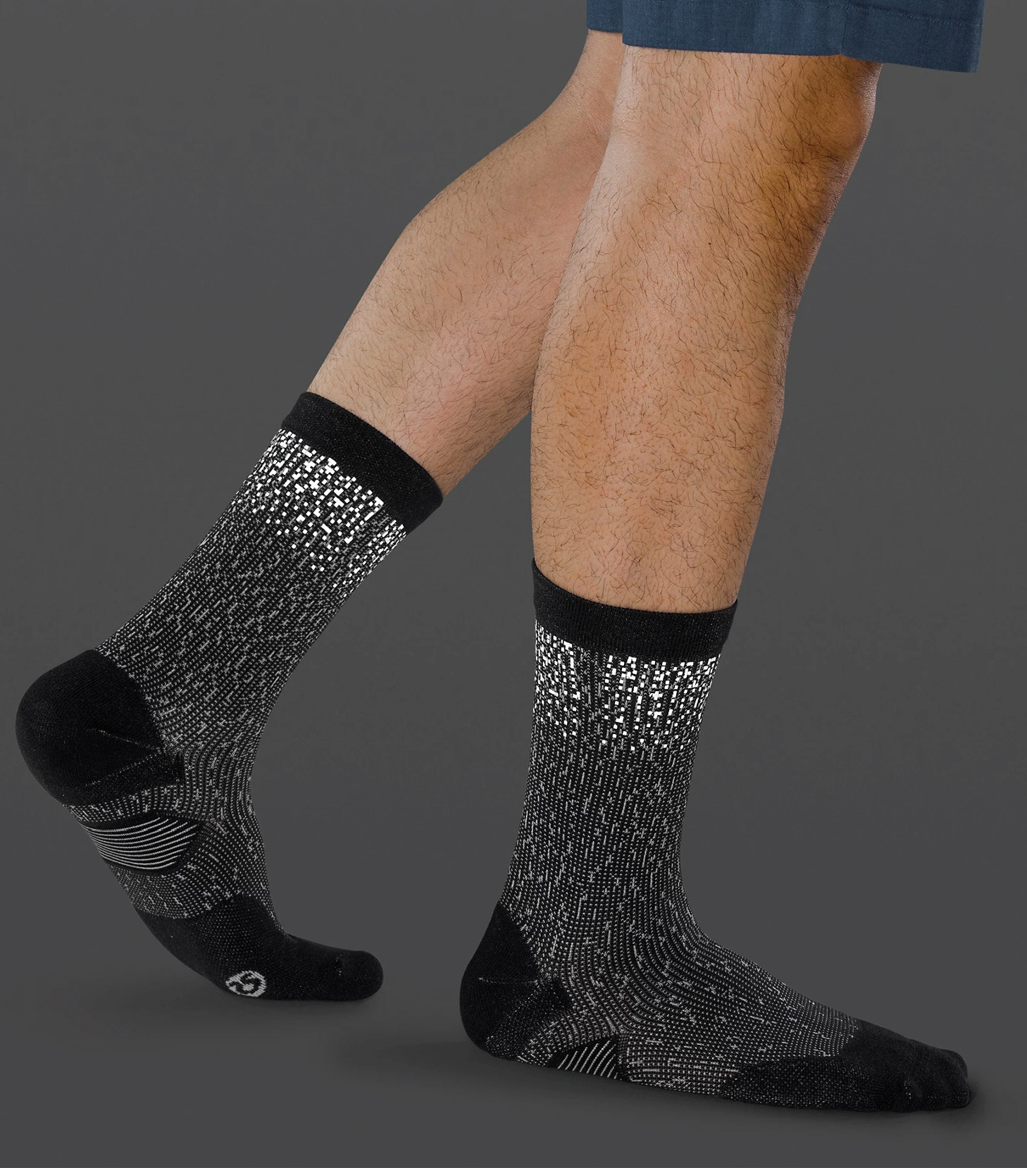 T.H.E. Crew Sock Men's: knit artwork & reflective print - product pictures