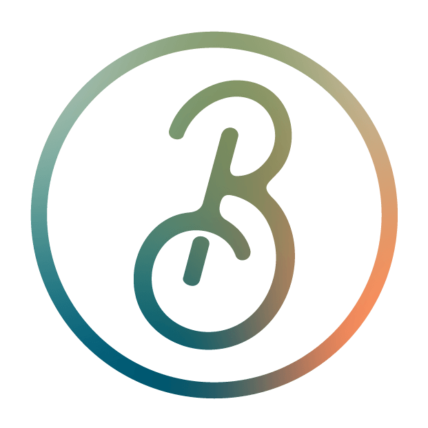 Brianna White Logo, a styled letter B with a circle around it