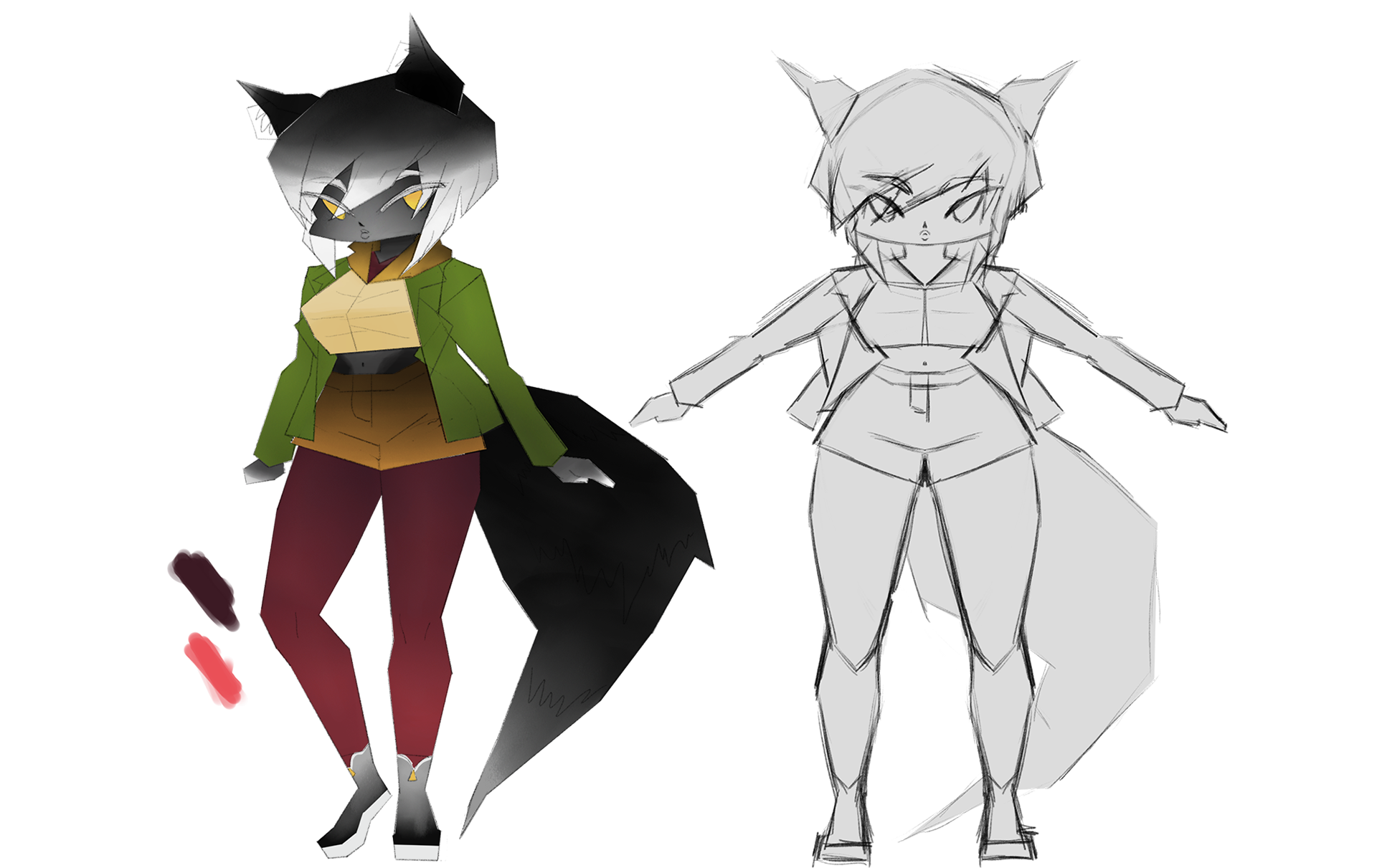Concept Art for Fox Lady 3D model