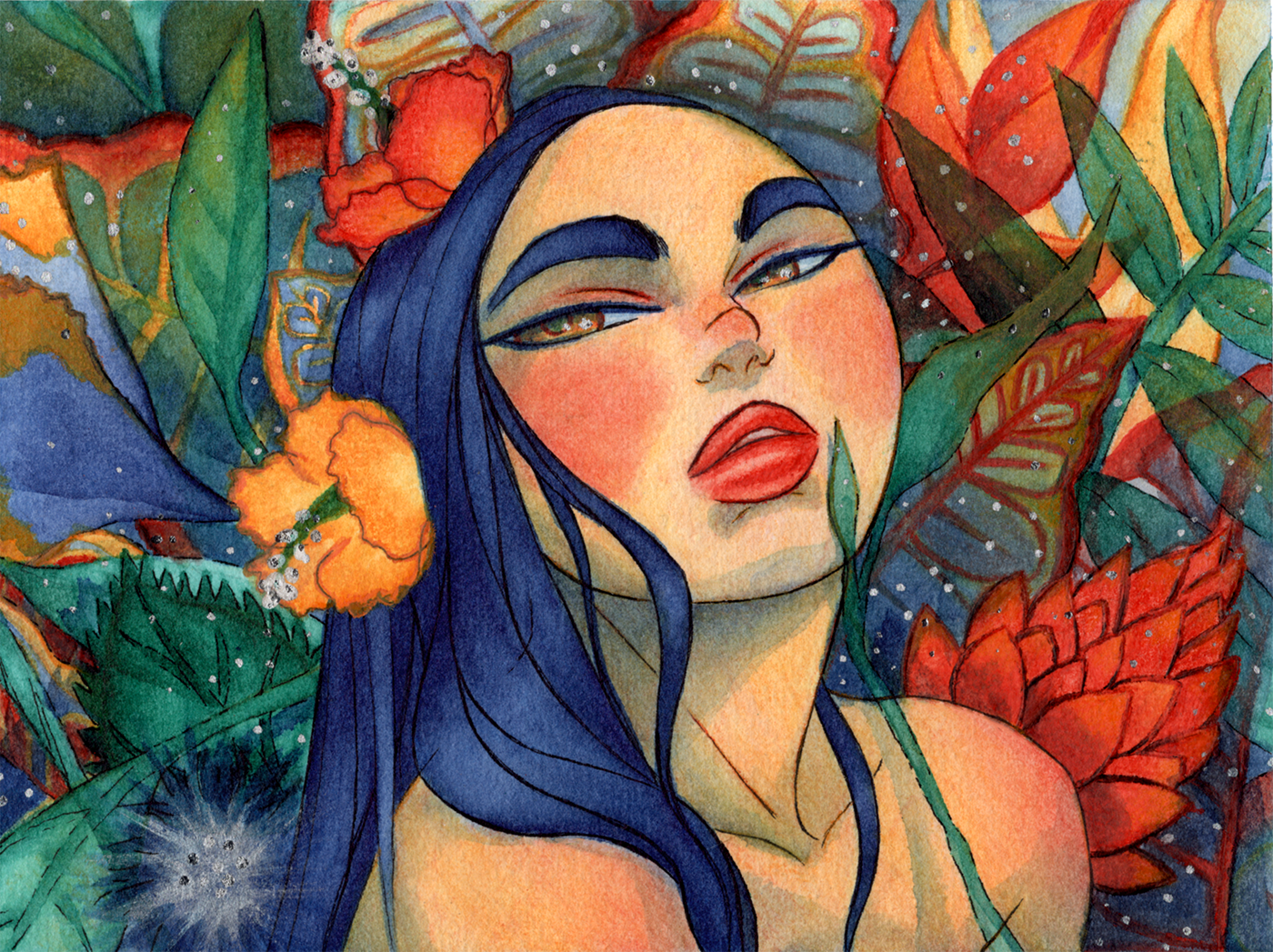 Bloom - Pen, Ink, Aquarelle Pencils