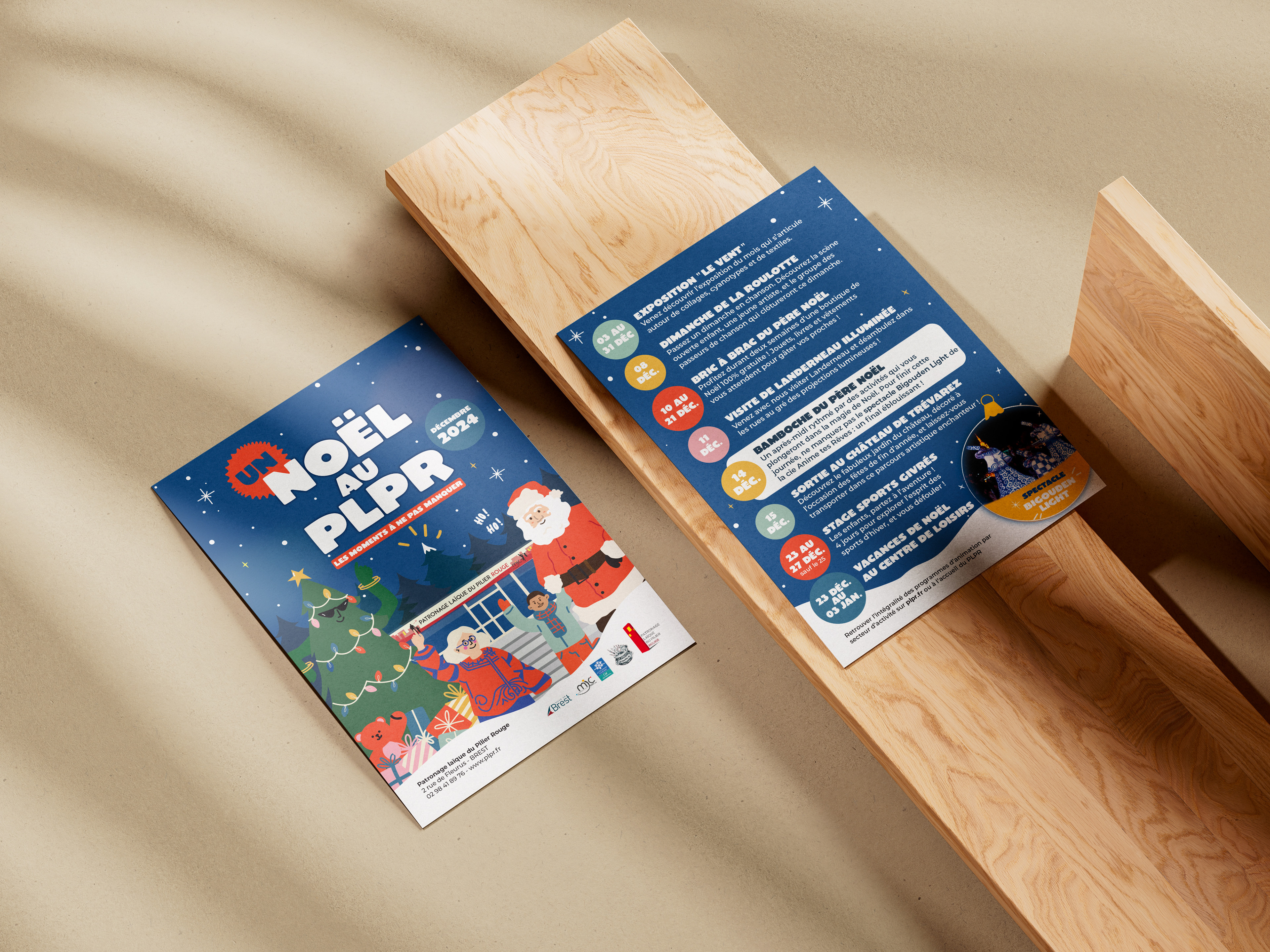 Flyer des événements de Noël du Pilier Rouge à Brest