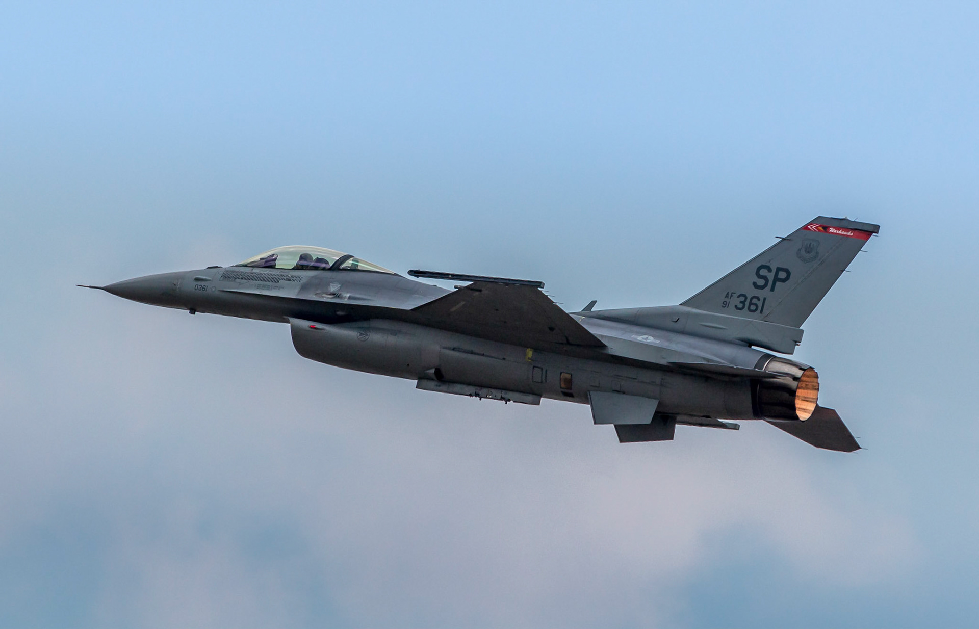The USAF F-16 C "Fighting Falcon" at Farnborough Airshow 2018