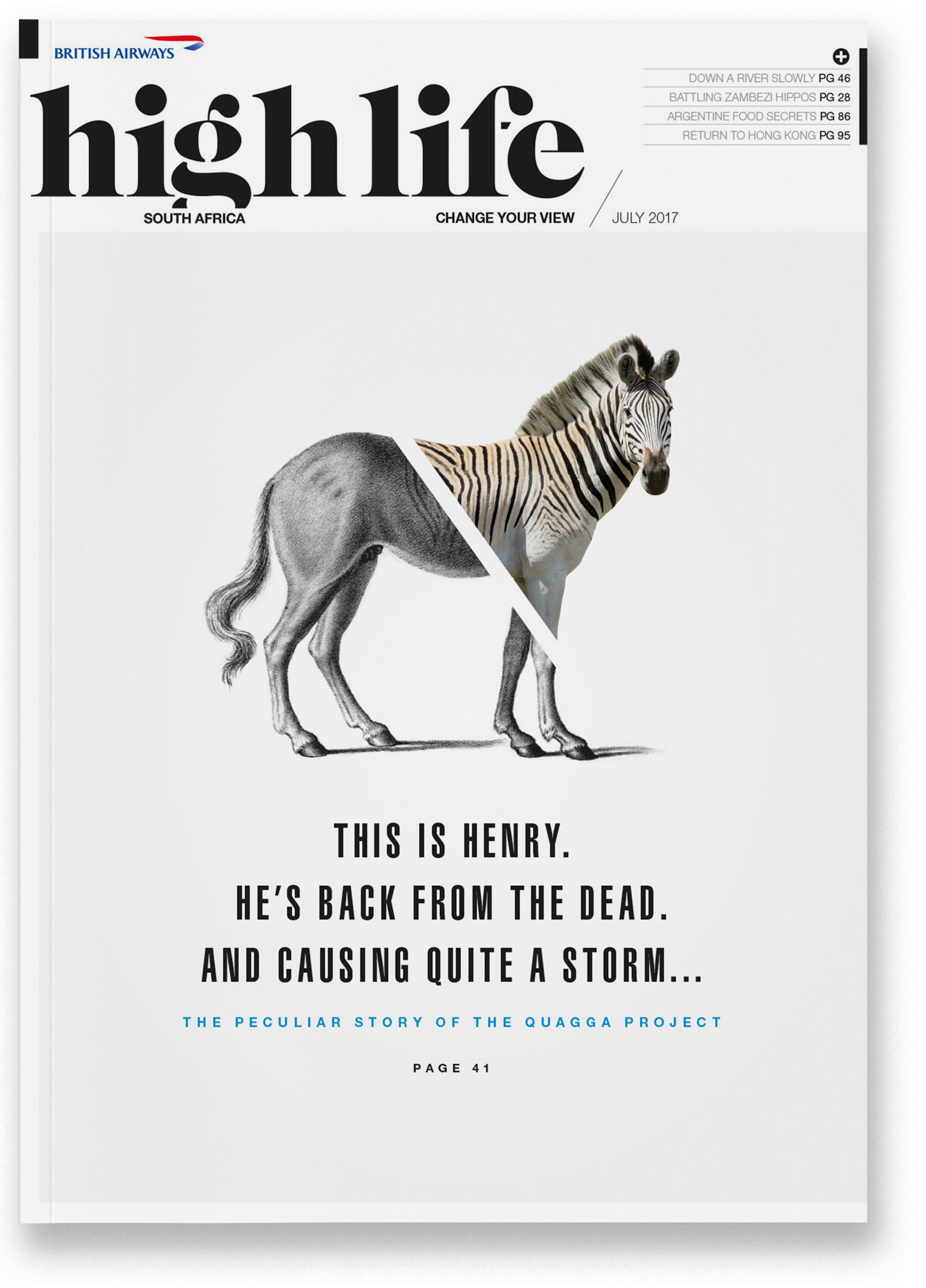 High Life SA cover - Quagga. Designed by Marc Backwell
