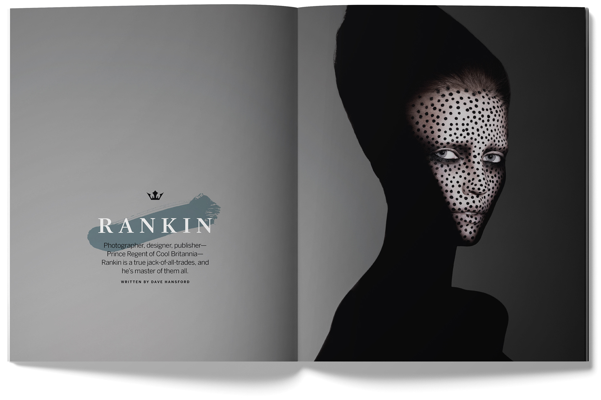 PRO Photographer feature - Rankin. Designed by Marc Backwell