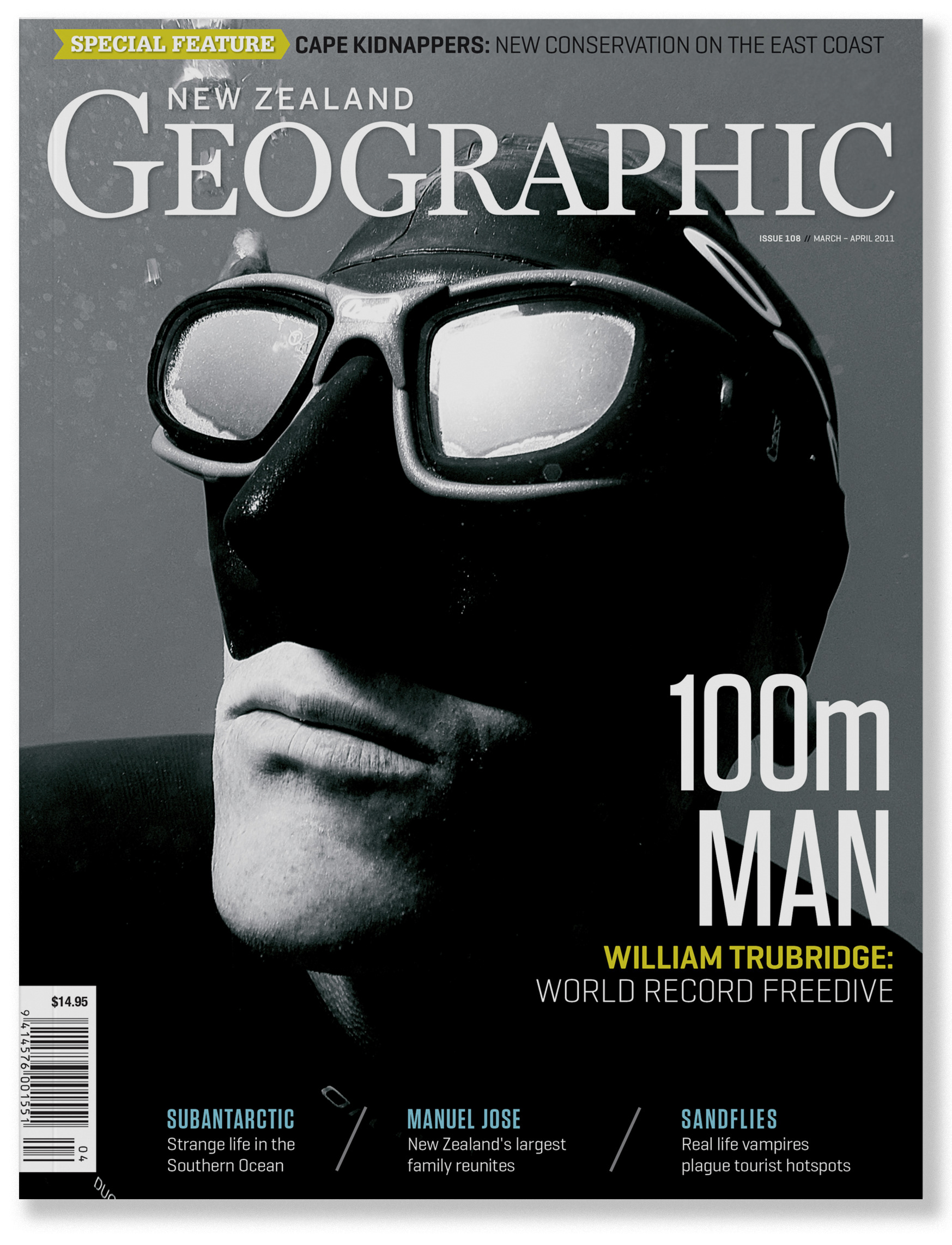 New Zealand Geographic Cover: 100 Metre Man