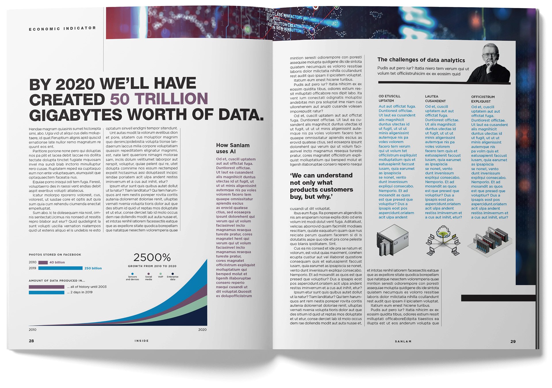 Inside magazine spread - Big Data 2. Designed by Marc Backwell