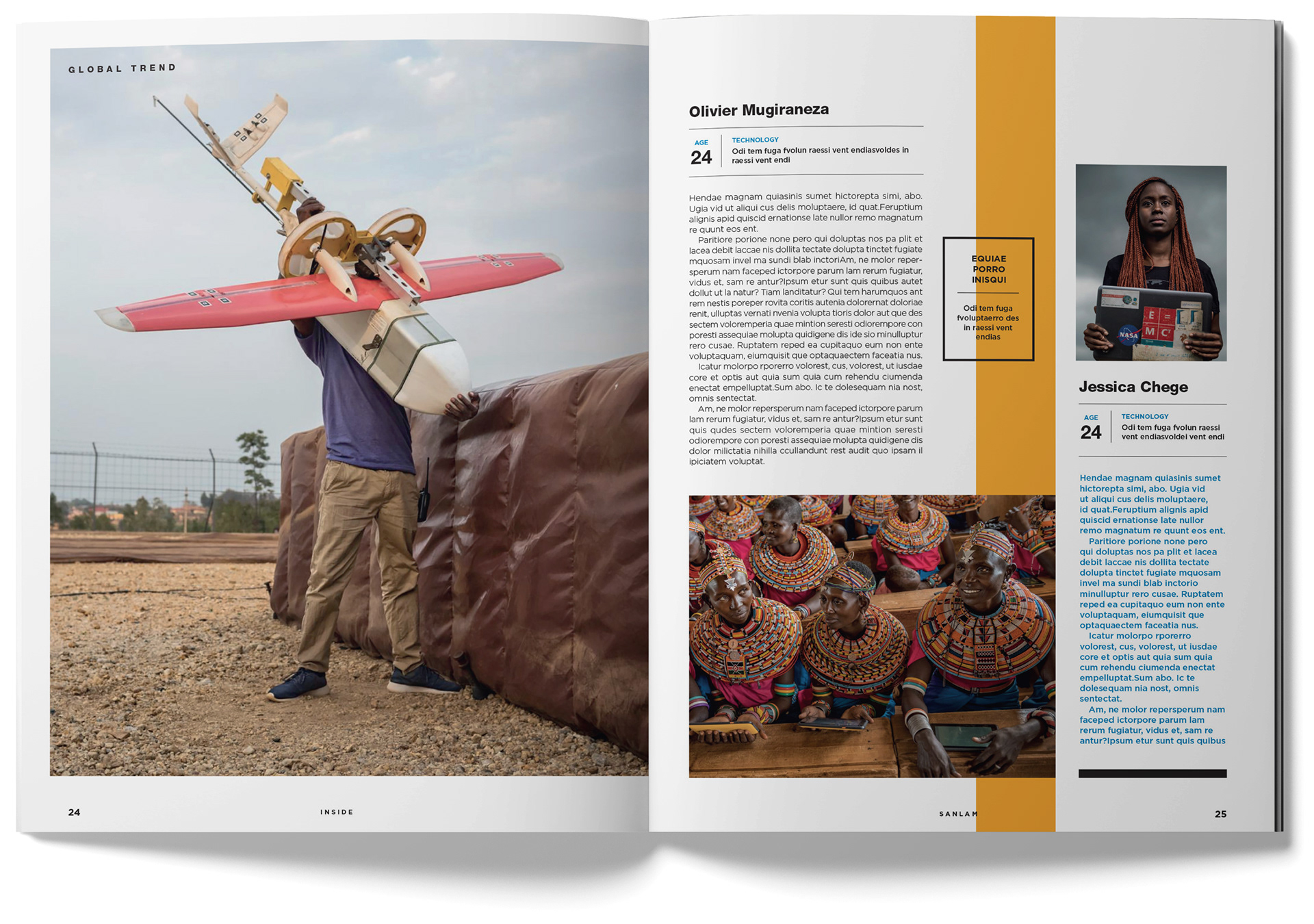 Inside magazine spread - Afrofuturism 3. Designed by Marc Backwell