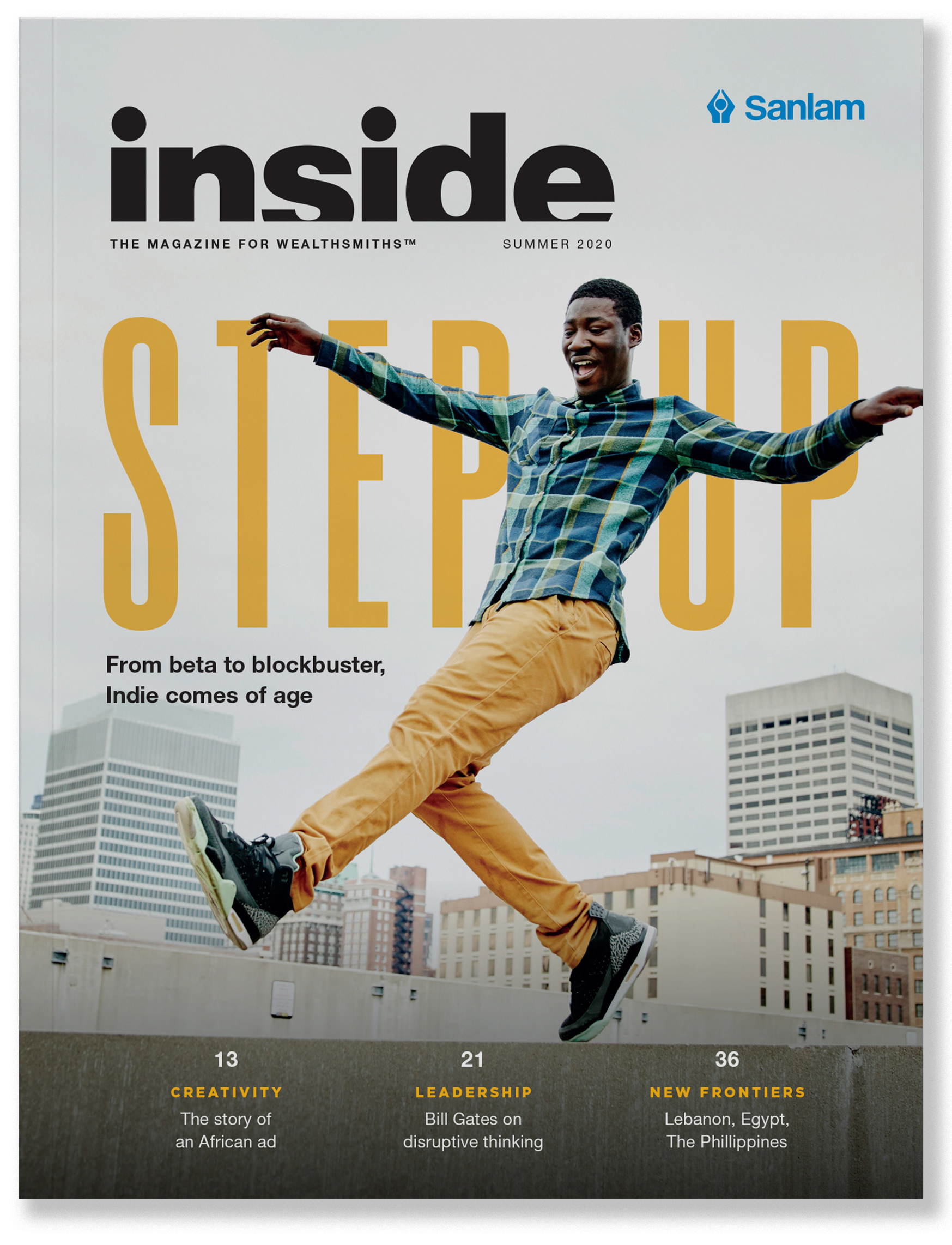 Inside magazine cover - Step Up. Designed by Marc Backwell