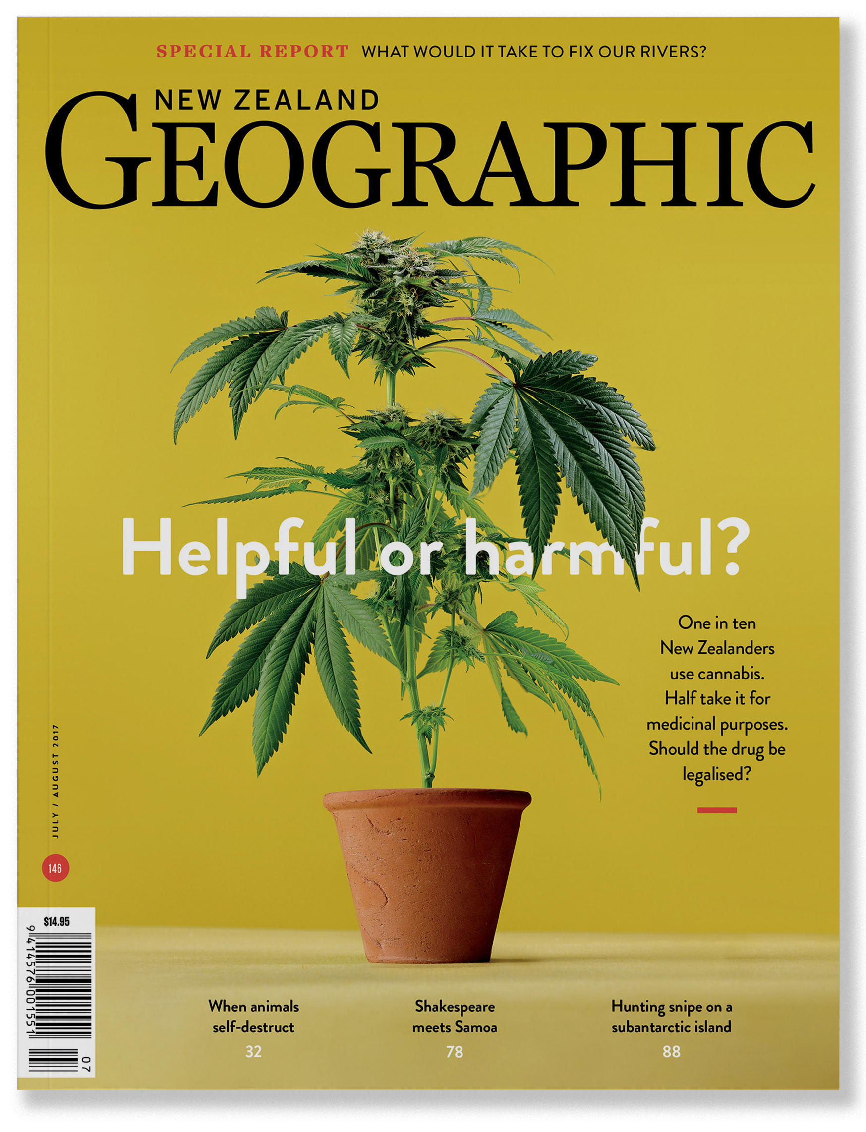 New Zealand Geographic Cover: Cannabis - Helpful or Harmful