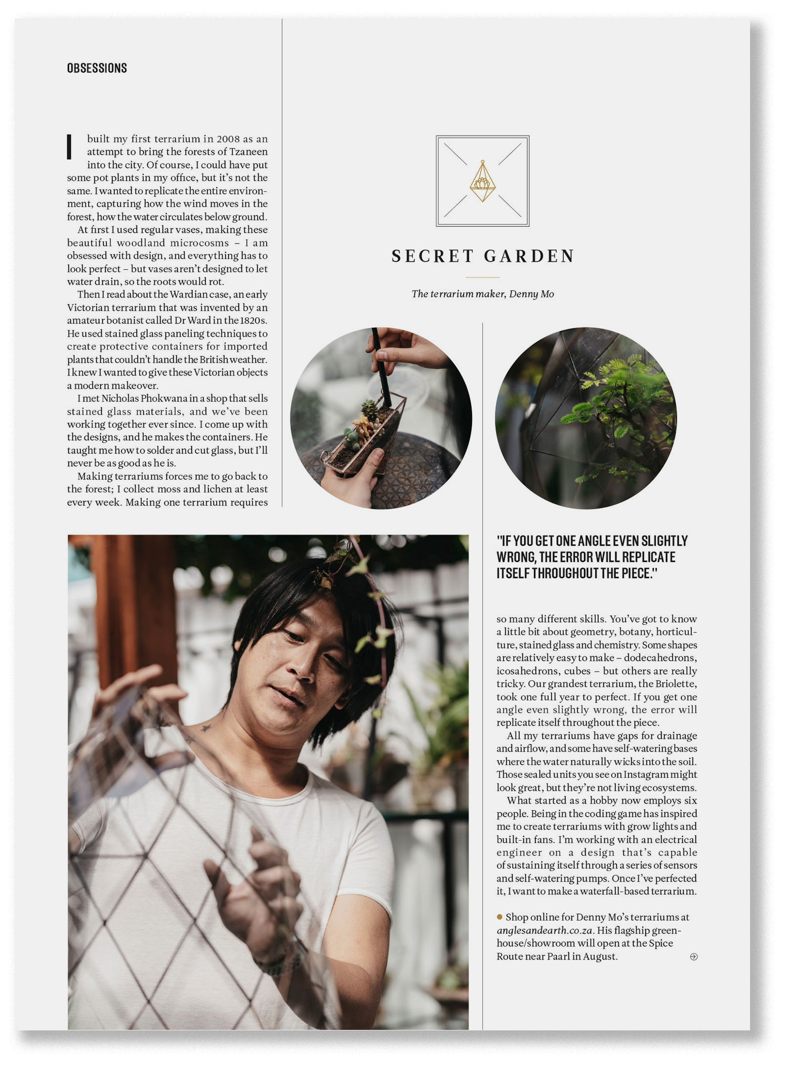 High Life SA feature - Obsessions 2. Designed by Marc Backwell