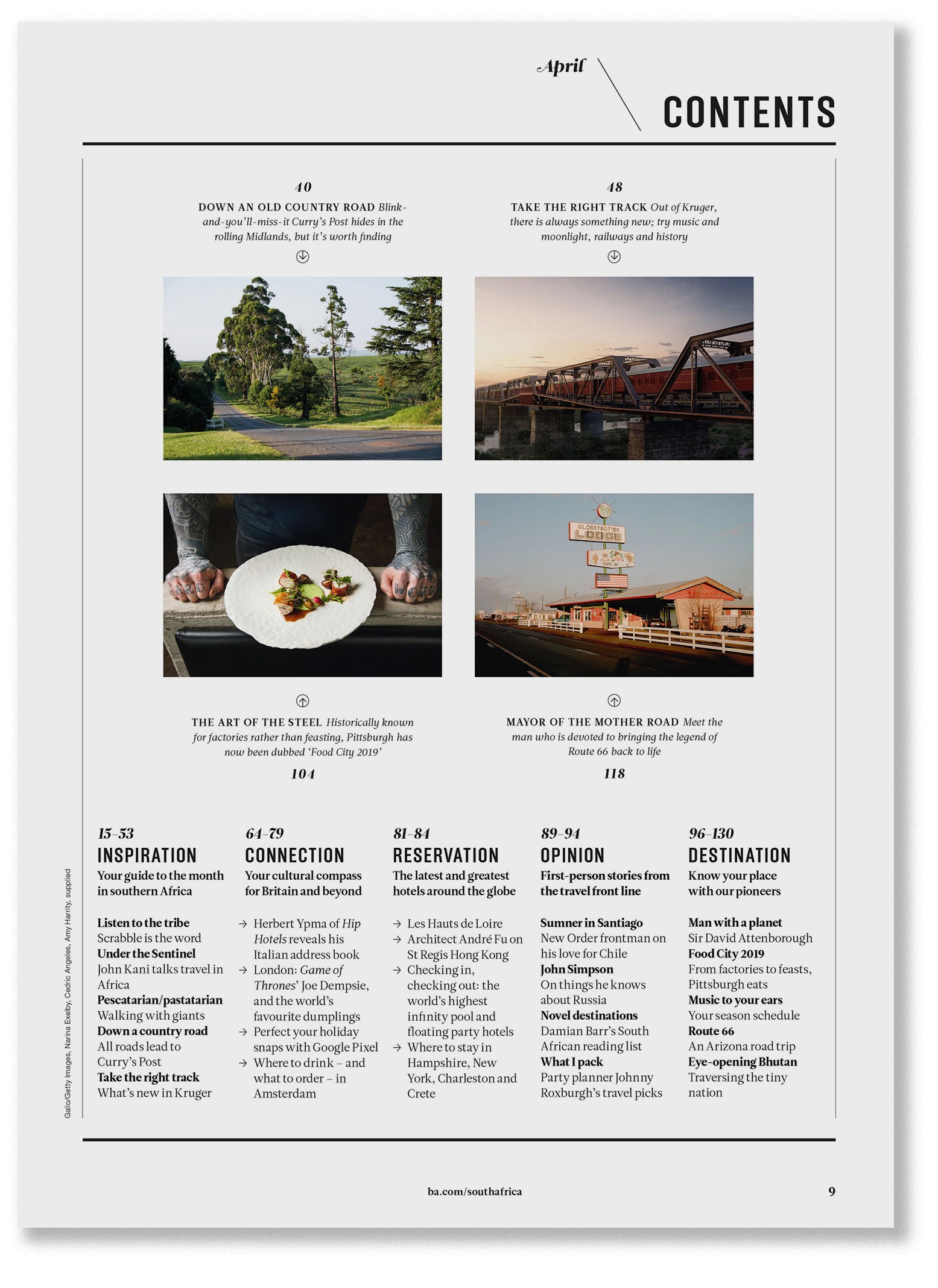 High Life SA department - Contents. Designed by Marc Backwell
