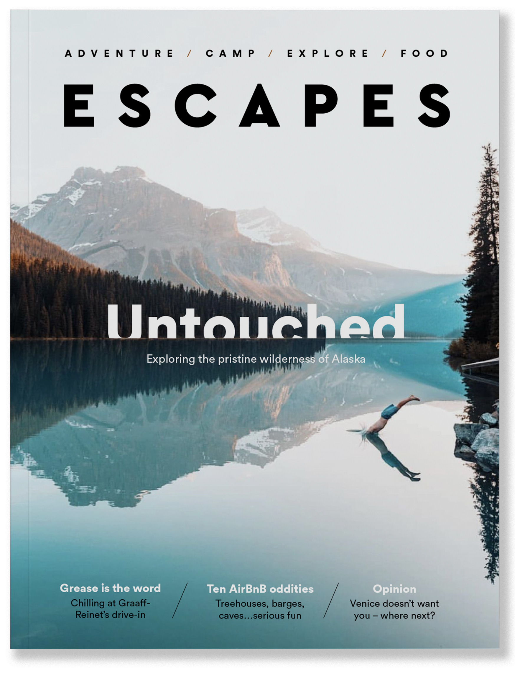Escapes magazine cover - Untouched. Designed by Marc Backwell