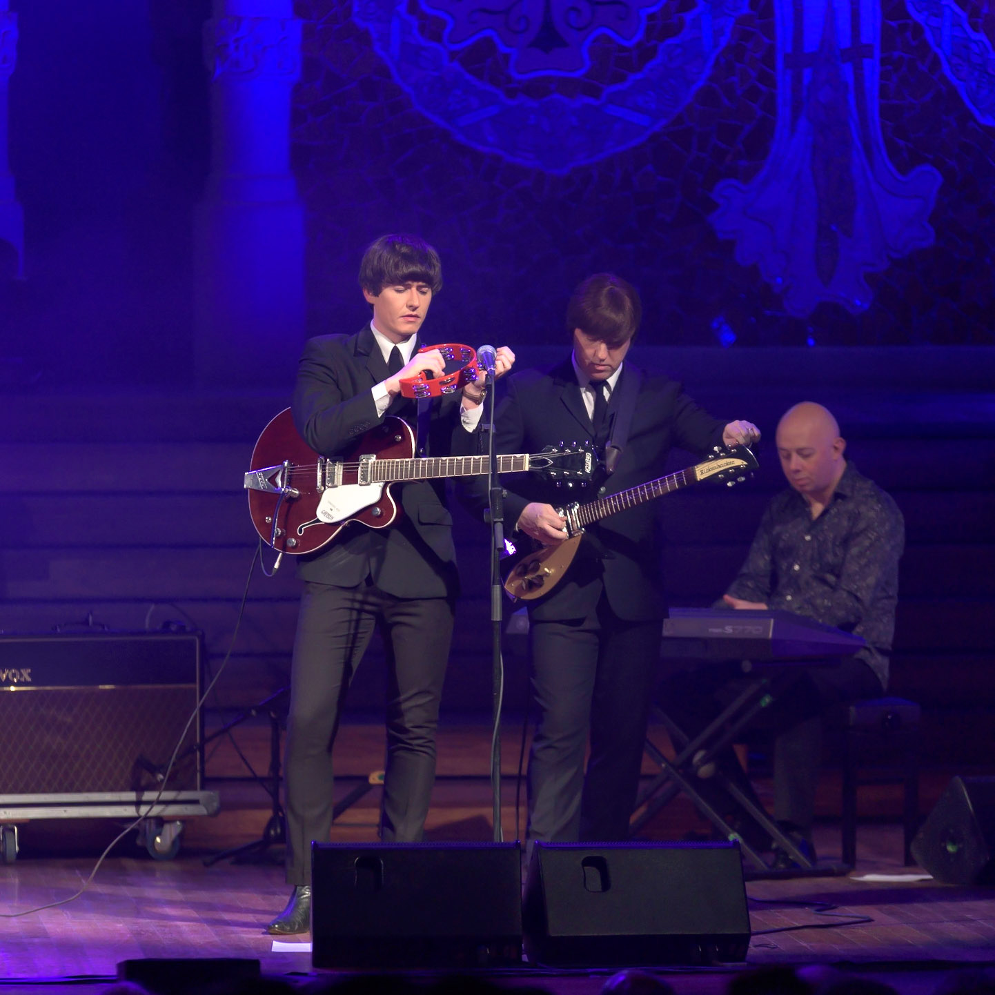 The Mersey Beatles @merseybeatles performing a tribute to “The Beatles” at @palaumusicacat