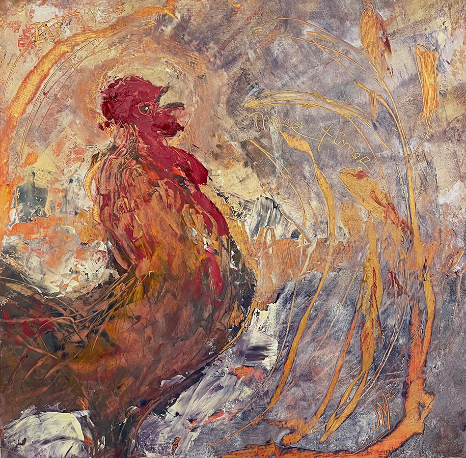 The Fourth Station, 12" x 12", oil, wood cradle