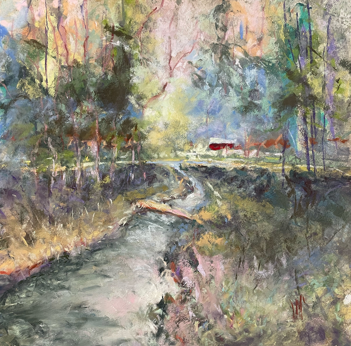HIDEAWAY, 12" x 12", pastel