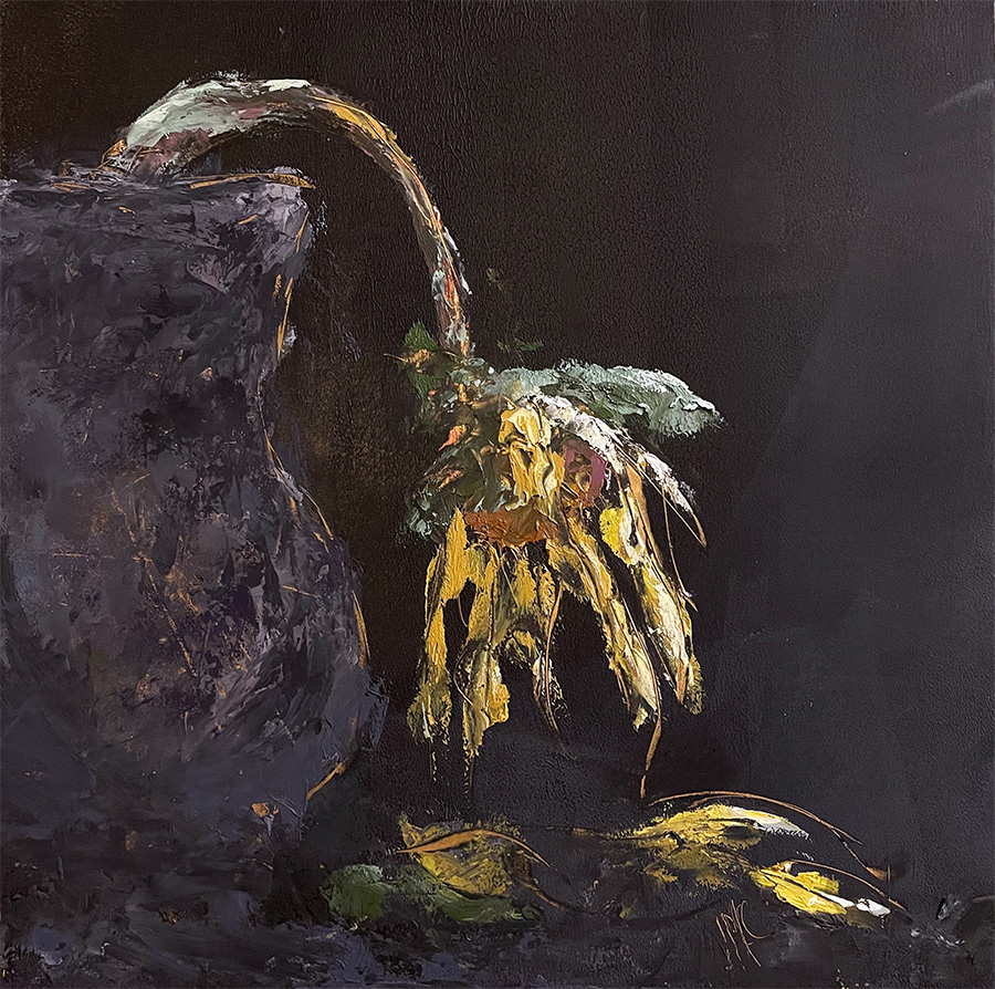 Thirteenth Station, 12" x 12", oil, wood cradle