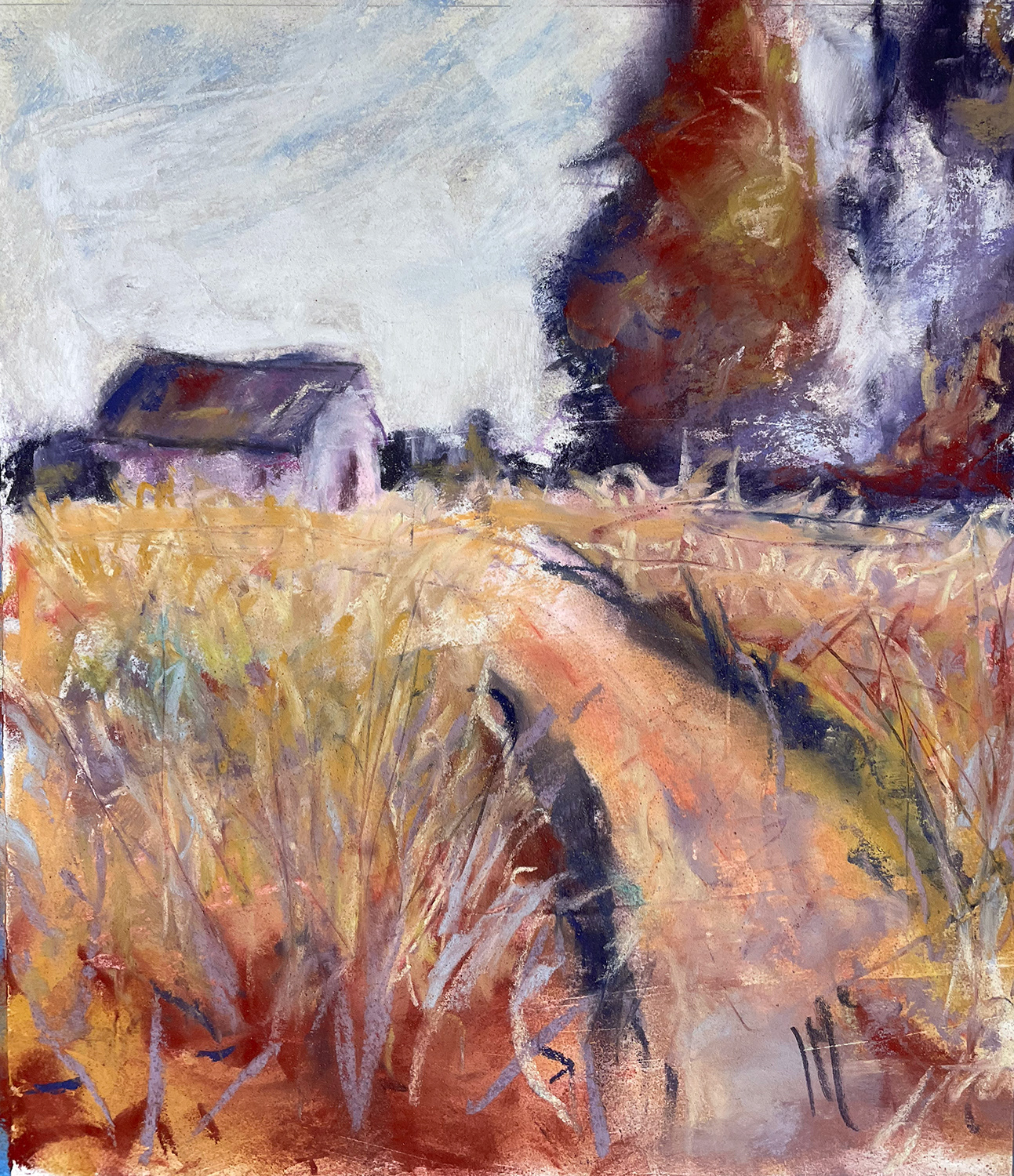 Wheat Field, 8" x 10", pastel