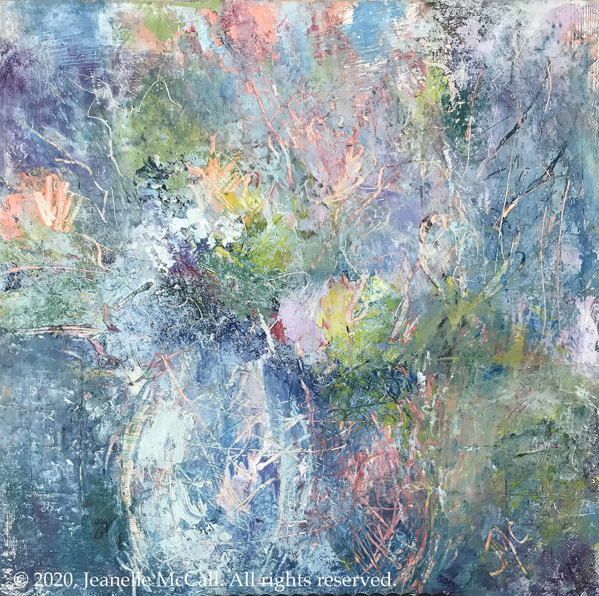 LOVE OF FLOWERS, Oil, 6" x 6", Wood Panel