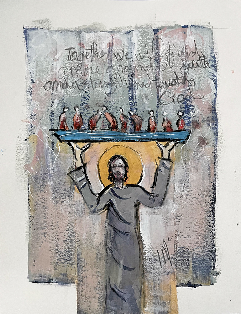 Support Each Other,Trust Class Series, 8" x 10", acrylic, paper