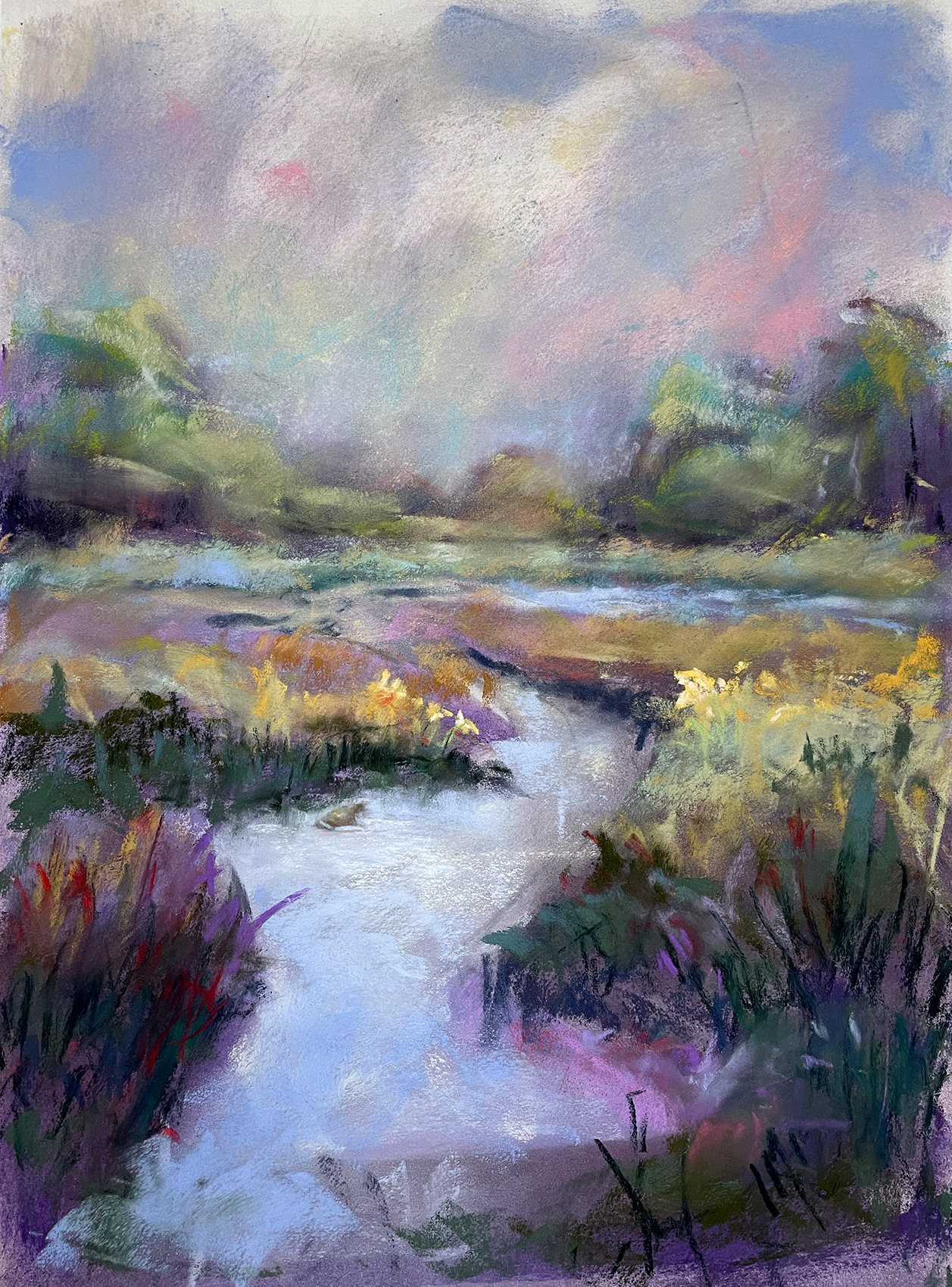The Sunbather, 9" x 12", pastel