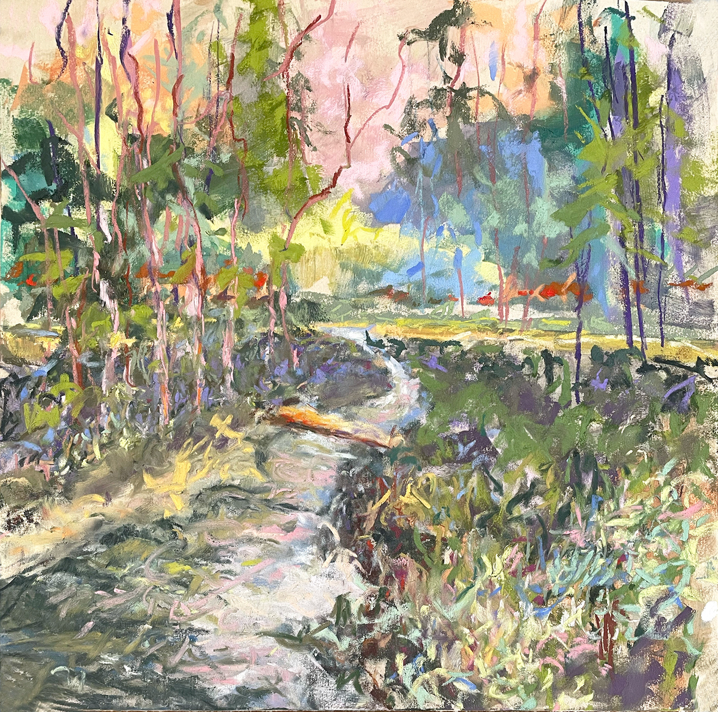 After the Rain, 12" x 12", pastel