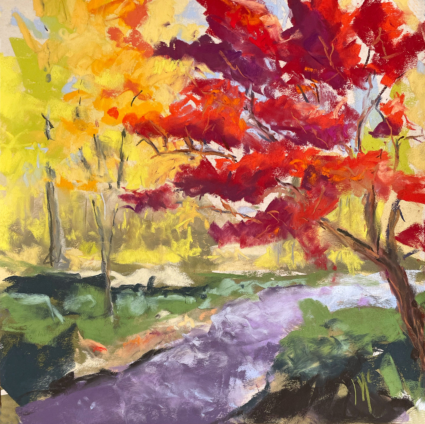 SFA Garden Walk, 12" x 12" pastel